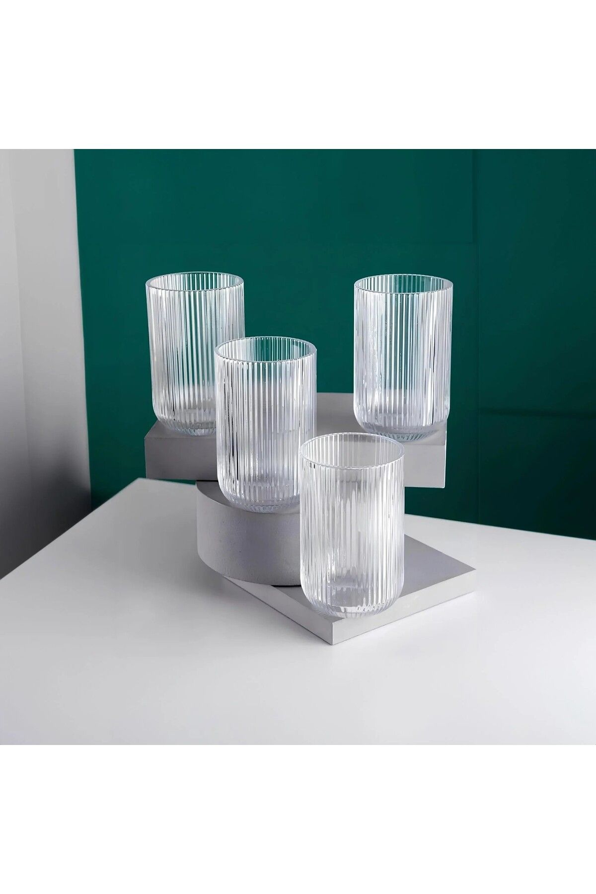 Giza Glass Giza PARİS 4'lü EL ÜRETİMİ UZUN SU & KOKTEYL & MEŞRUBAT BARDAK(440ml)