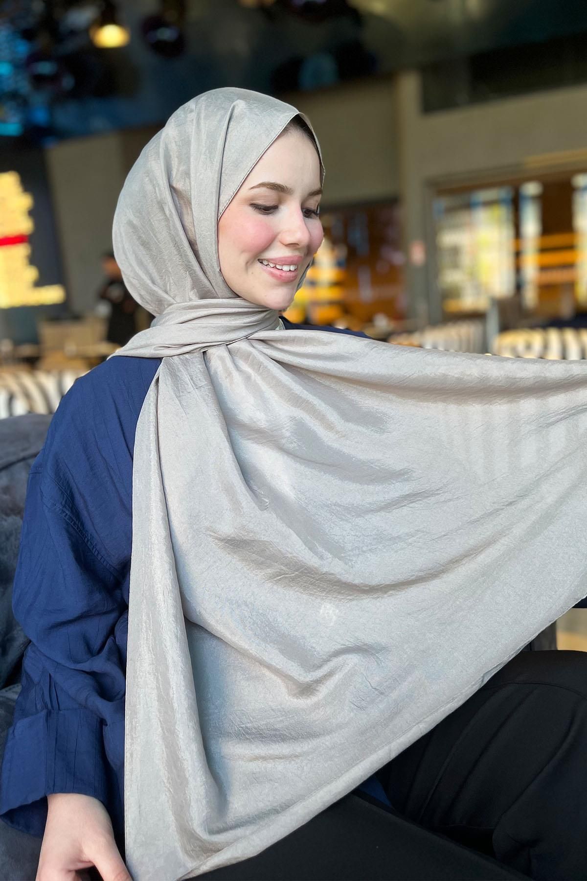 Sultan Eşarp-Sultan Voile Shawl - Plain Color - Slv001-05 - Mink 2