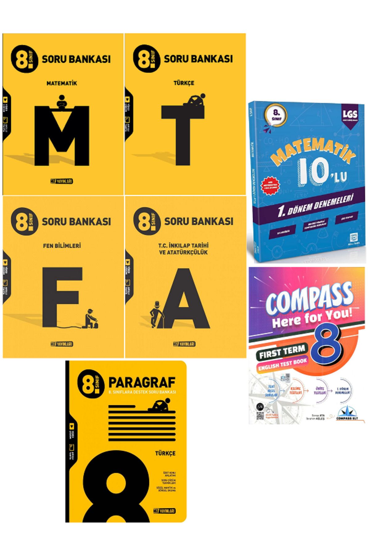 Efsane Yayınları 8.Sınıf Hız Matematik + Paragraf Soru Bankaları / Matematik + İngilizce Test Book HEDİYE - 7 KİTAP