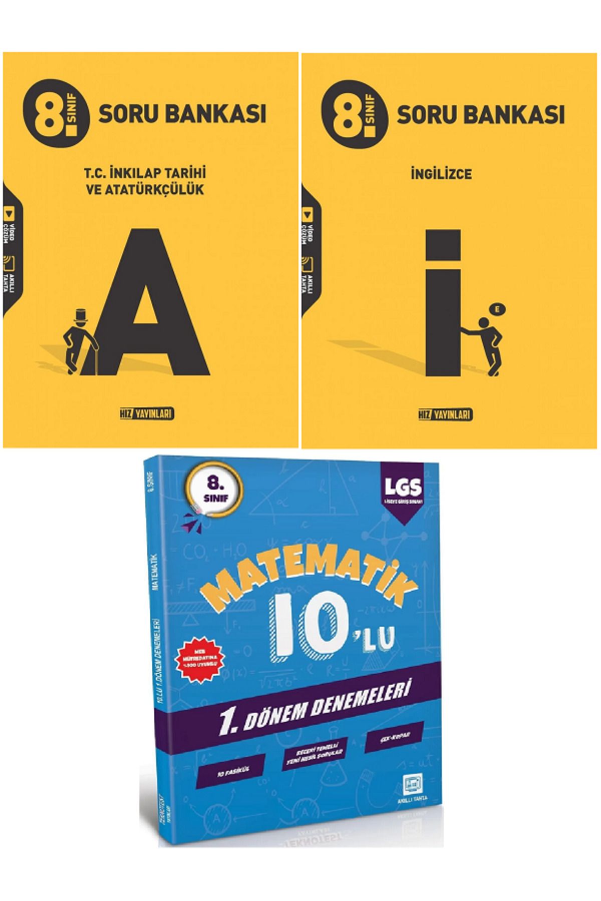 Efsane Yayınları 8.Sınıf Hız İnkılap Tarihi + İngilizce Soru Bankası / 10'Lu Matematik Deneme HEDİYE - 3 KİTAP