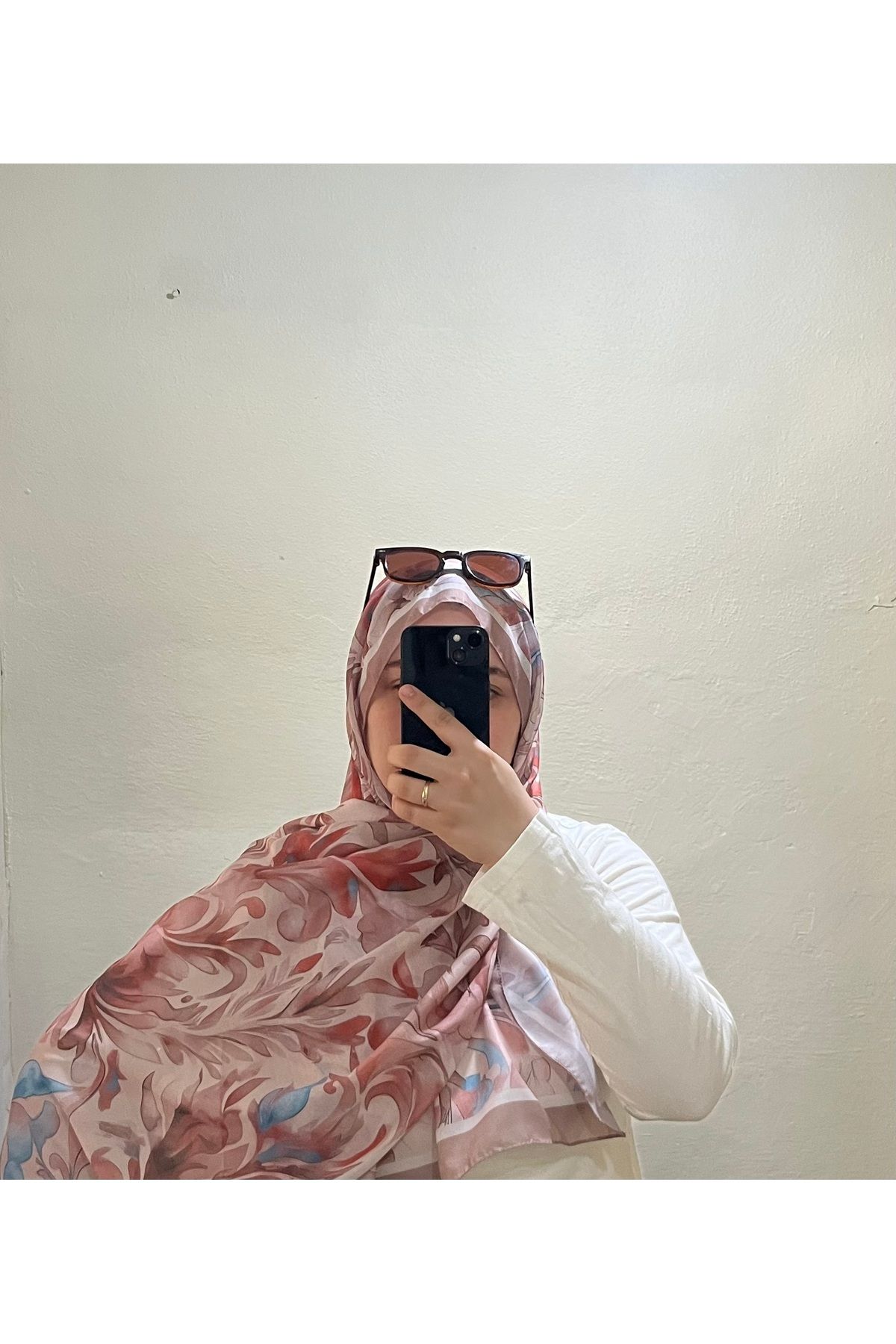 BOUTİCON Kokulu Çiçek Desenli Pudra Pembe Soft Pamuklu Şal 75x180