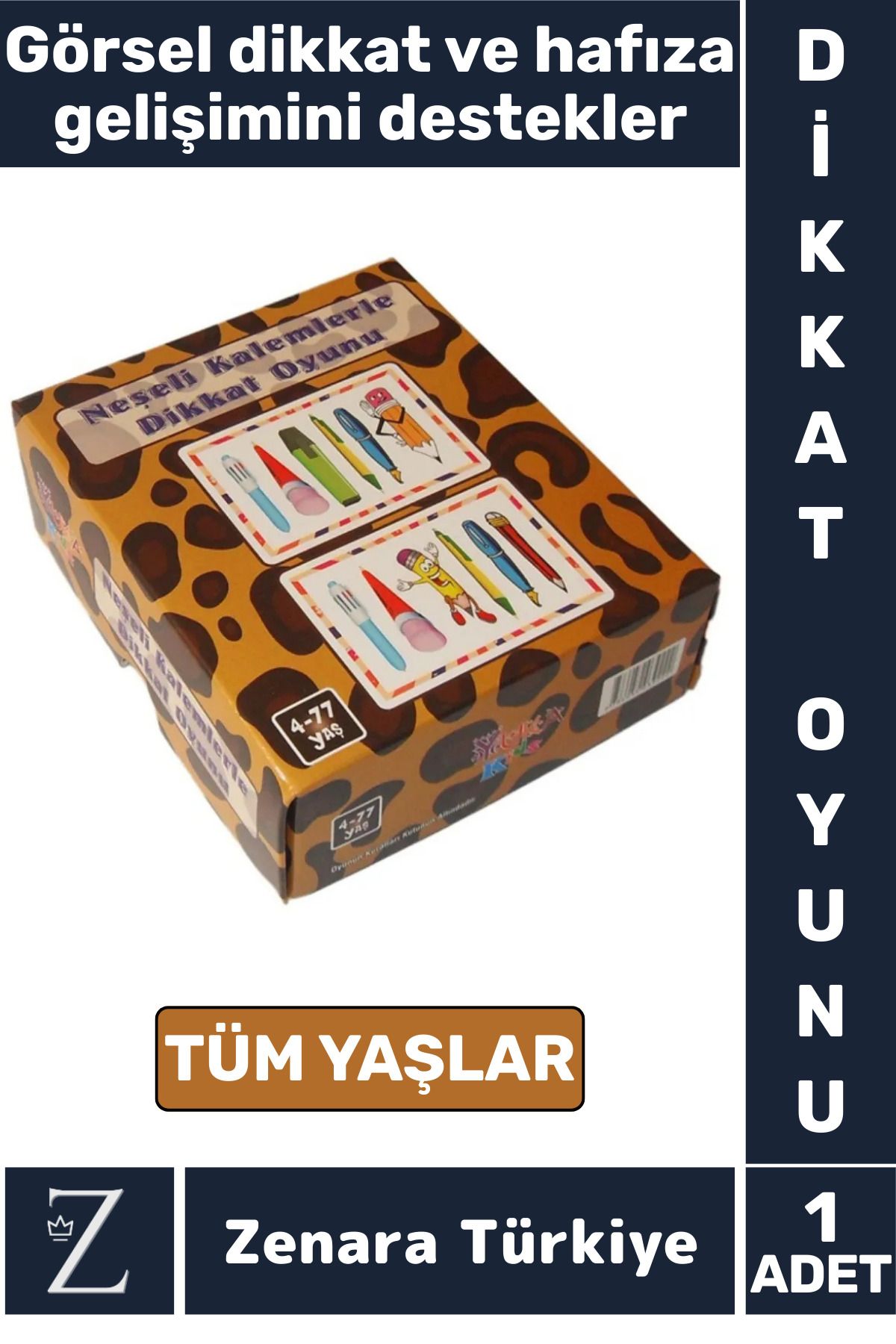 Zenara Eğitici Görsel Algı Hafıza Dikkat Koordinasyon Gelişimi Eğlenceli Oyun NEŞELİ KALEMLERLE DİKKAT