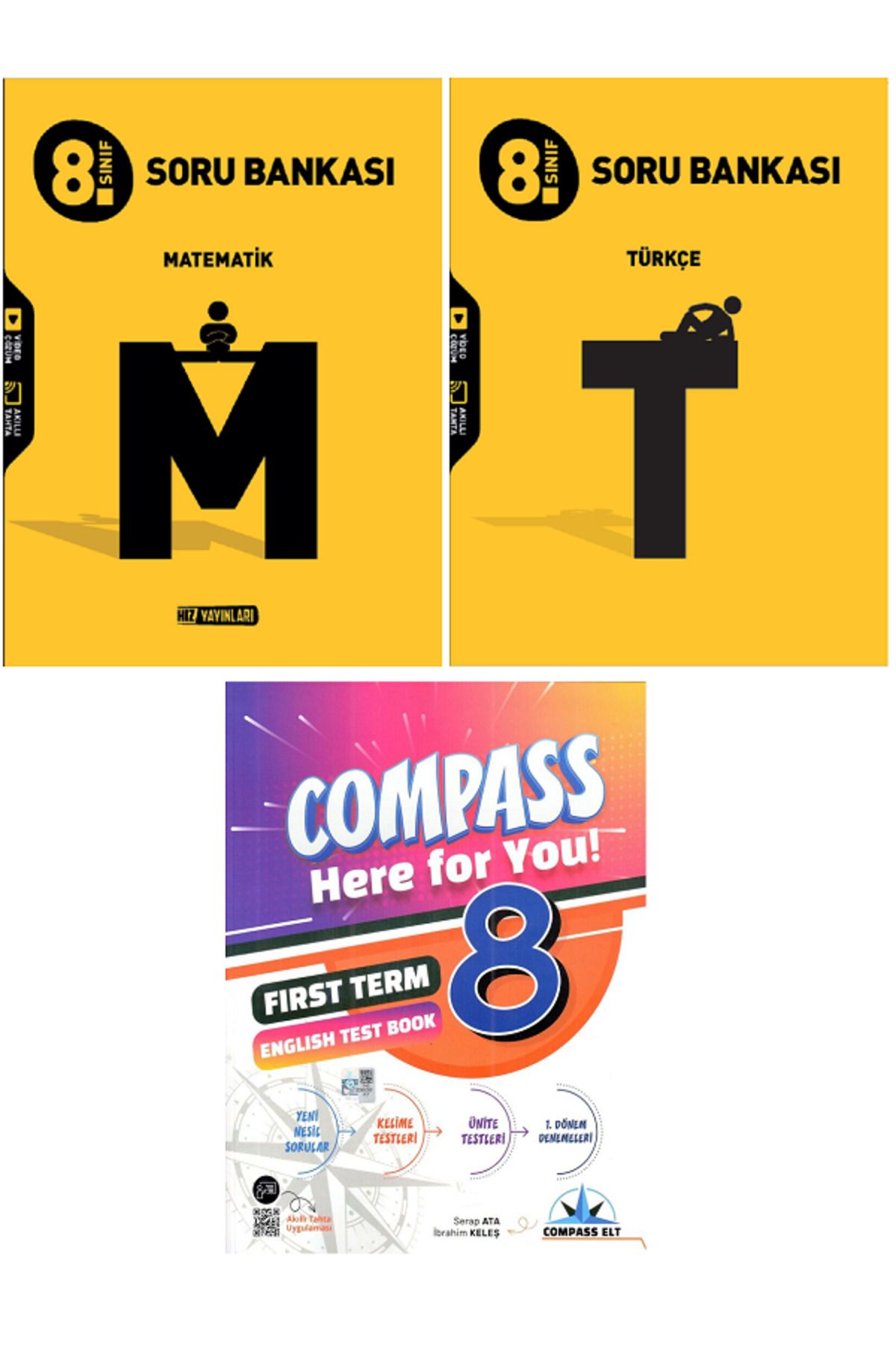 Efsane Yayınları 8.Sınıf Hız Matematik + Türkçe Soru Bankası / Compass İngilizce Test Book HEDİYE - 3 KİTAP