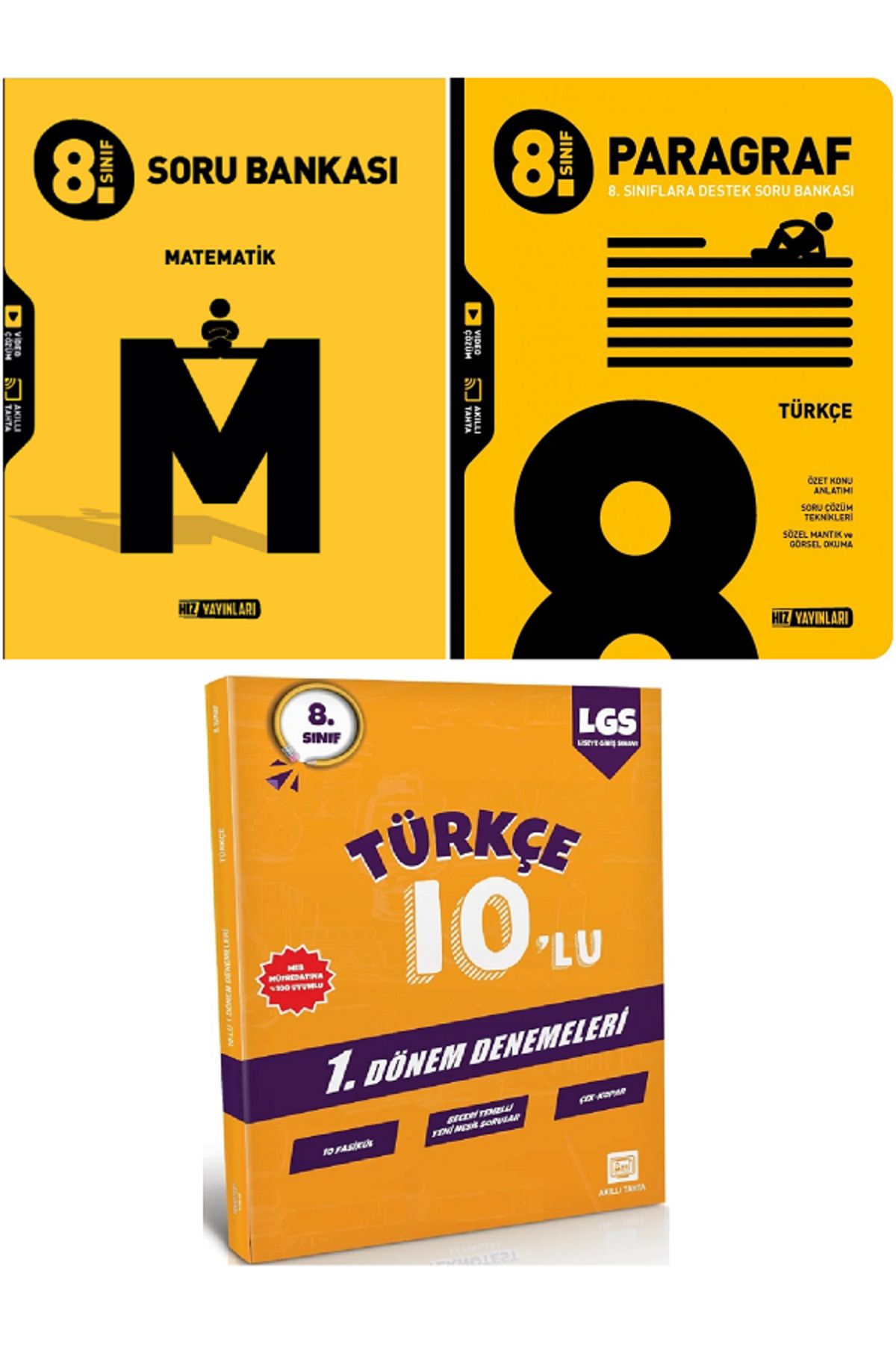 Efsane Yayınları 8.Sınıf Hız Matematik + Paragraf Soru Bankası / 10'Lu Türkçe Deneme HEDİYE - 3 KİTAP