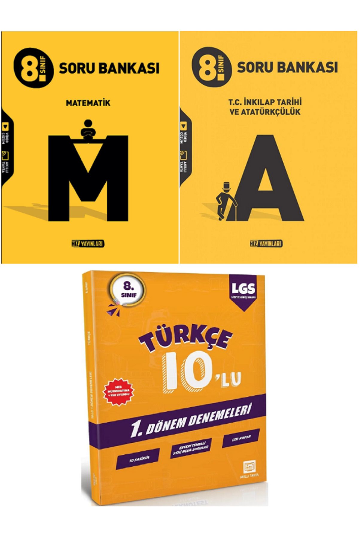 Efsane Yayınları 8.Sınıf Hız Matematik + İnkılap Tarihi Soru Bankası / 10'Lu Türkçe Deneme HEDİYE - 3 KİTAP