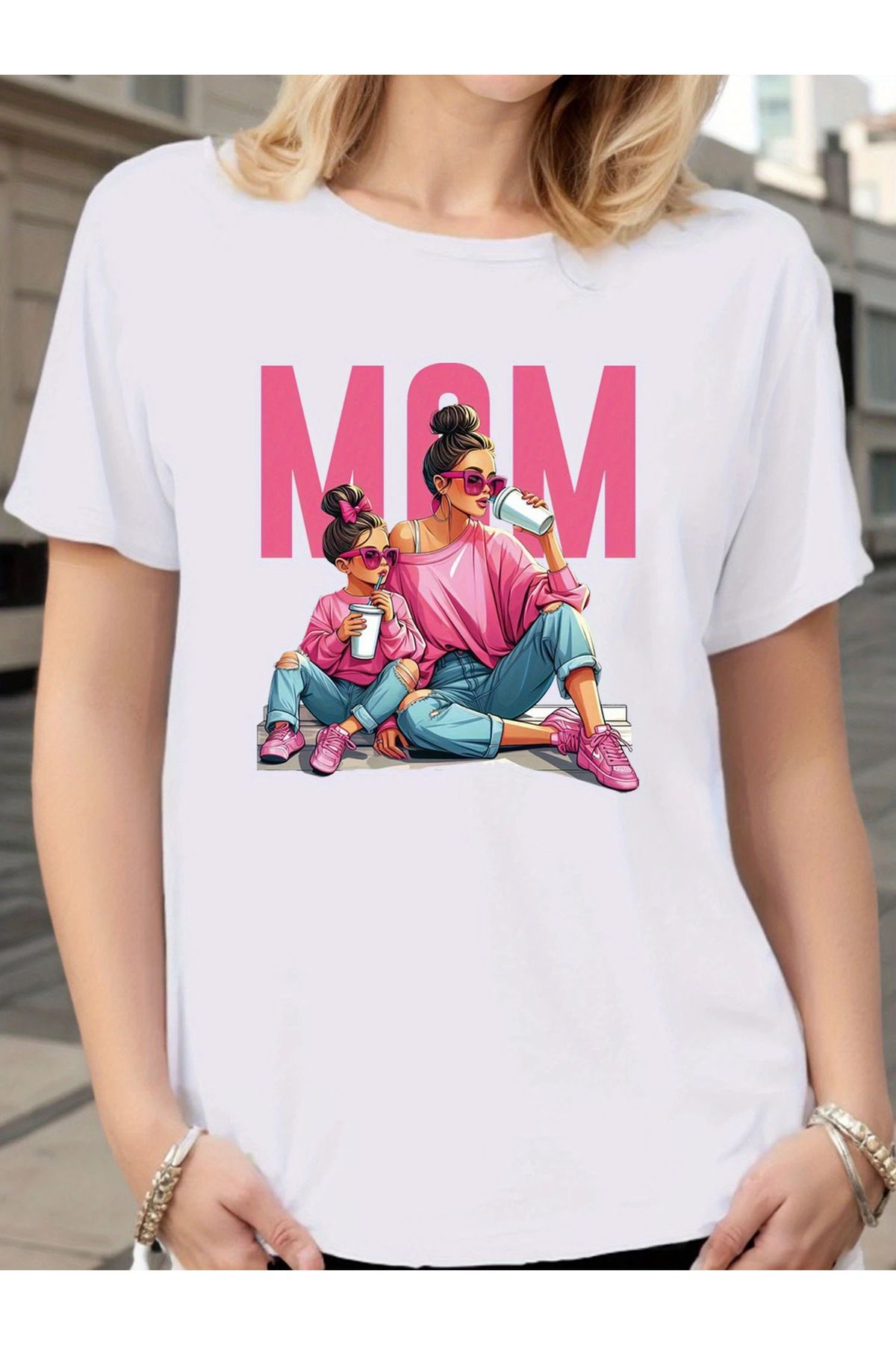 Pink Sky-Mother Daughter Set "Do Not Forget to Add Each Product to the Basket by Making Two Separate Selections." 1