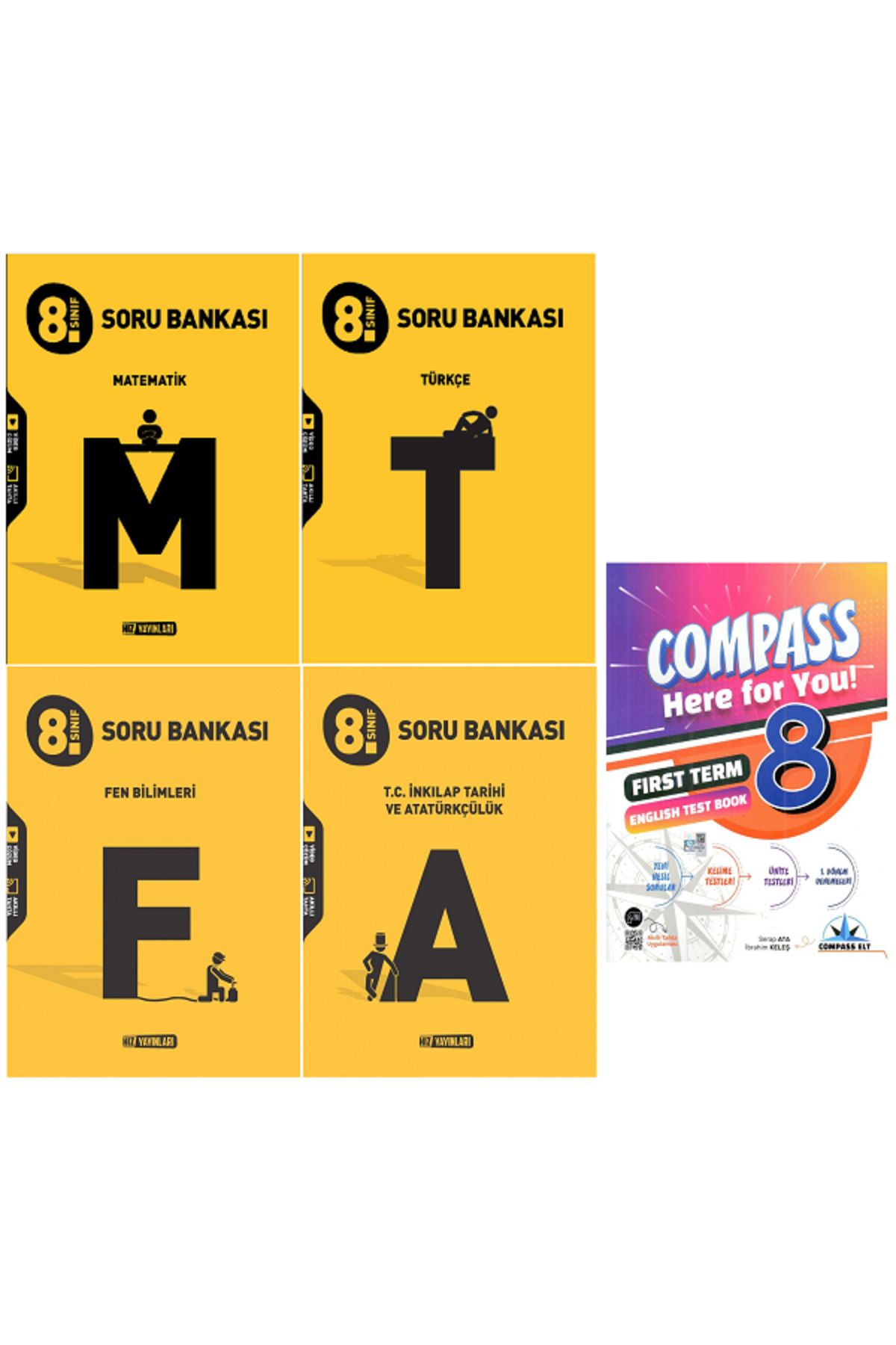 Efsane Yayınları 8.Sınıf Hız Matematik + Türkçe + Fen + İnkılap T Soru Bankası / İngilizce Test Book HEDİYE - 5 KİTAP