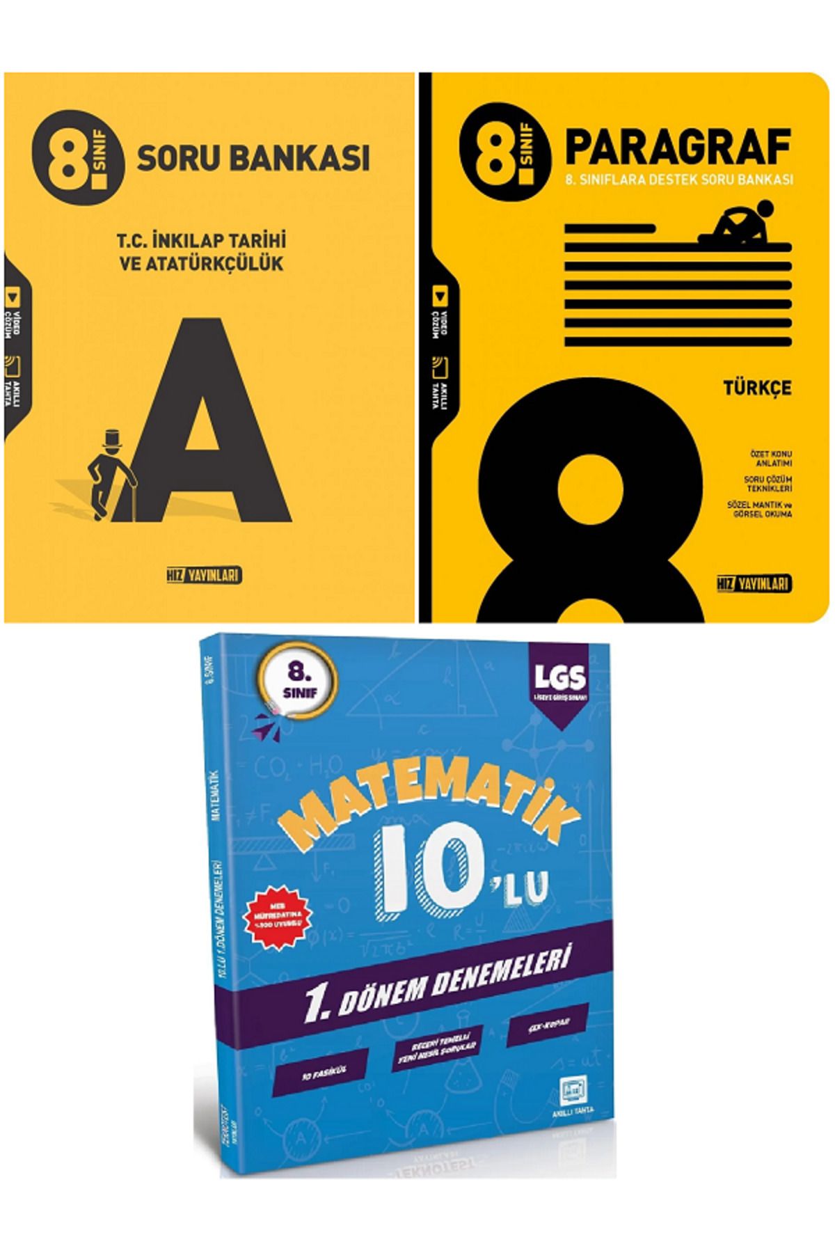 Efsane Yayınları 8.Sınıf Hız İnkılap Tarihi + Paragraf Soru Bankası / 10'Lu Matematik Deneme HEDİYE - 3 KİTAP