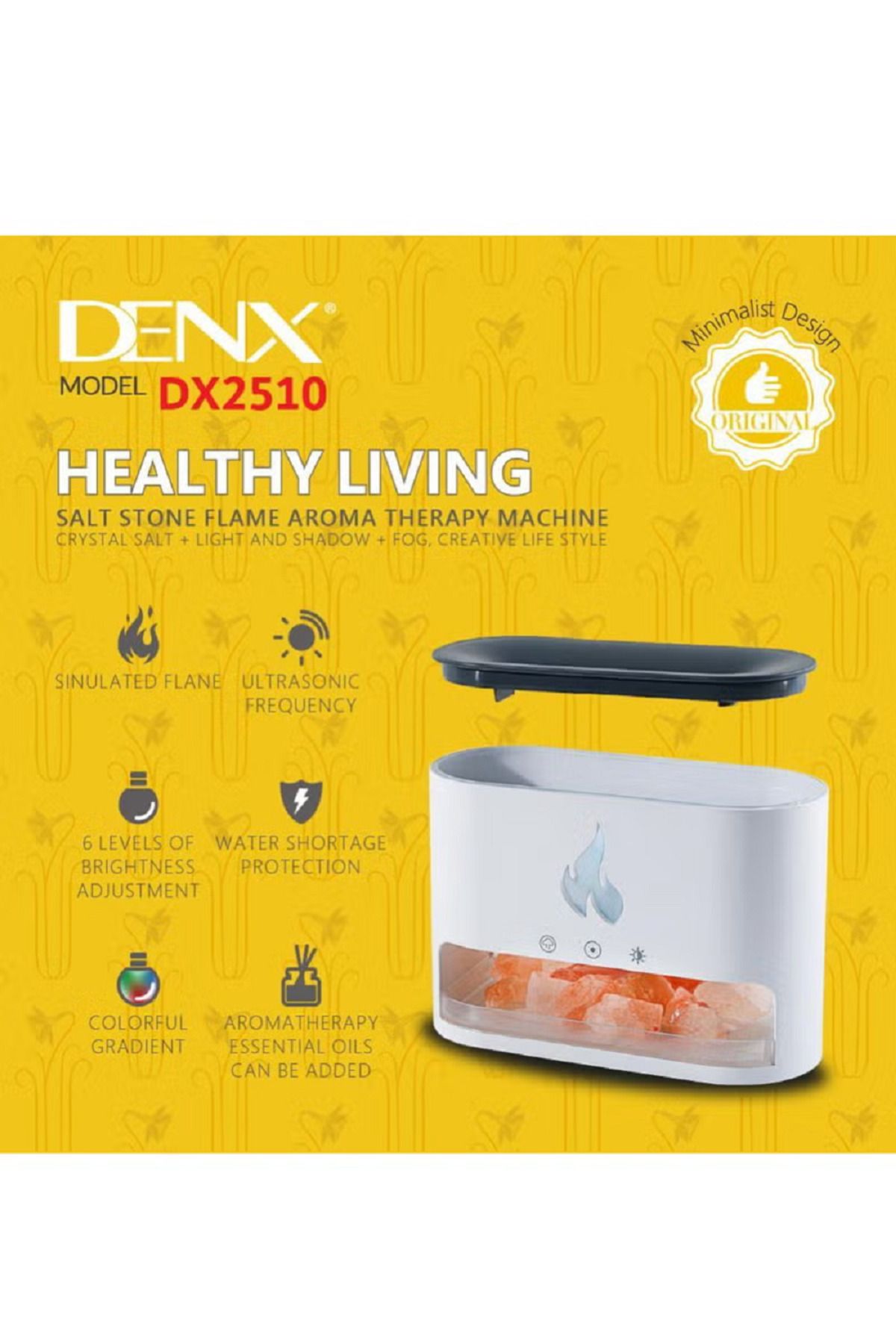 Denx-A diffuser and humidifier with LED lighting that simulates candlelight dx2510 8