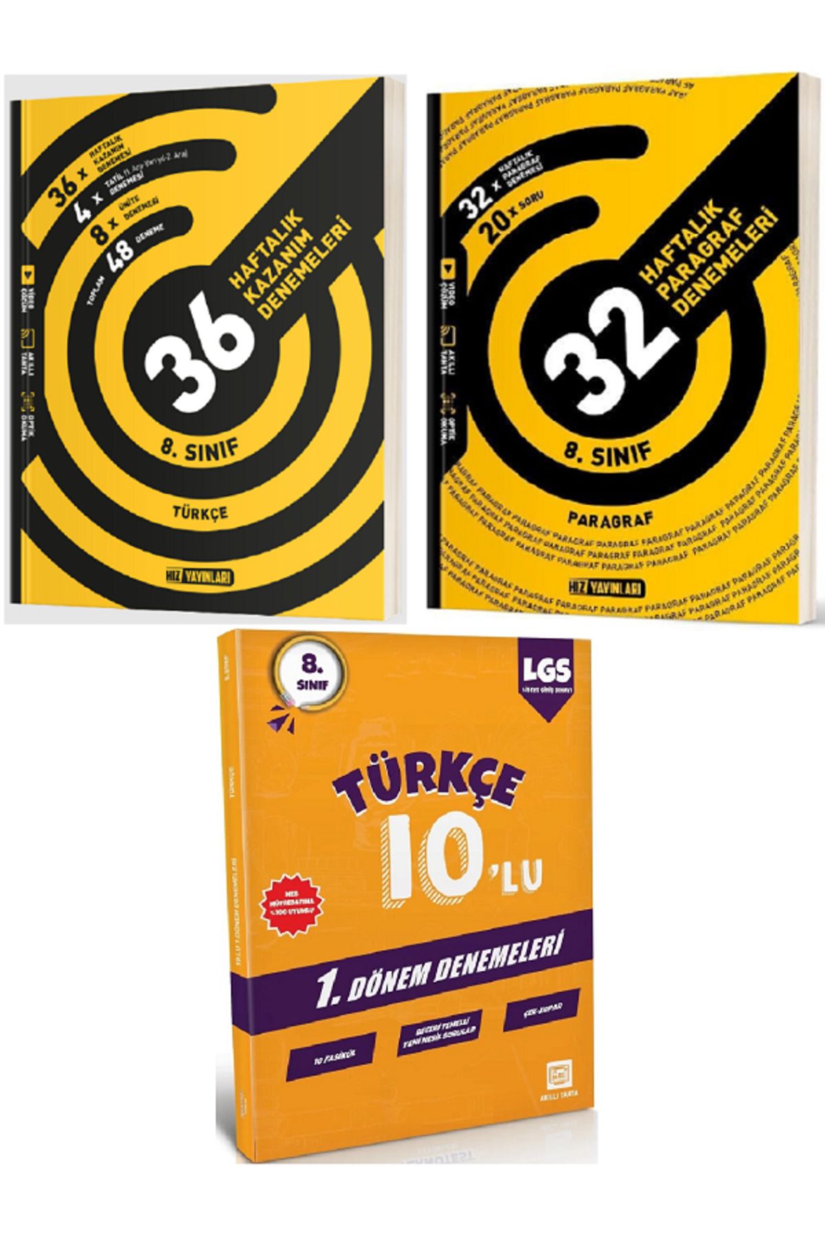 Efsane Yayınları 8.Sınıf Hız Türkçe + Paragraf 36 Haftalık Denemele / 10'Lu Türkçe Deneme HEDİYE - 3 KİTAP