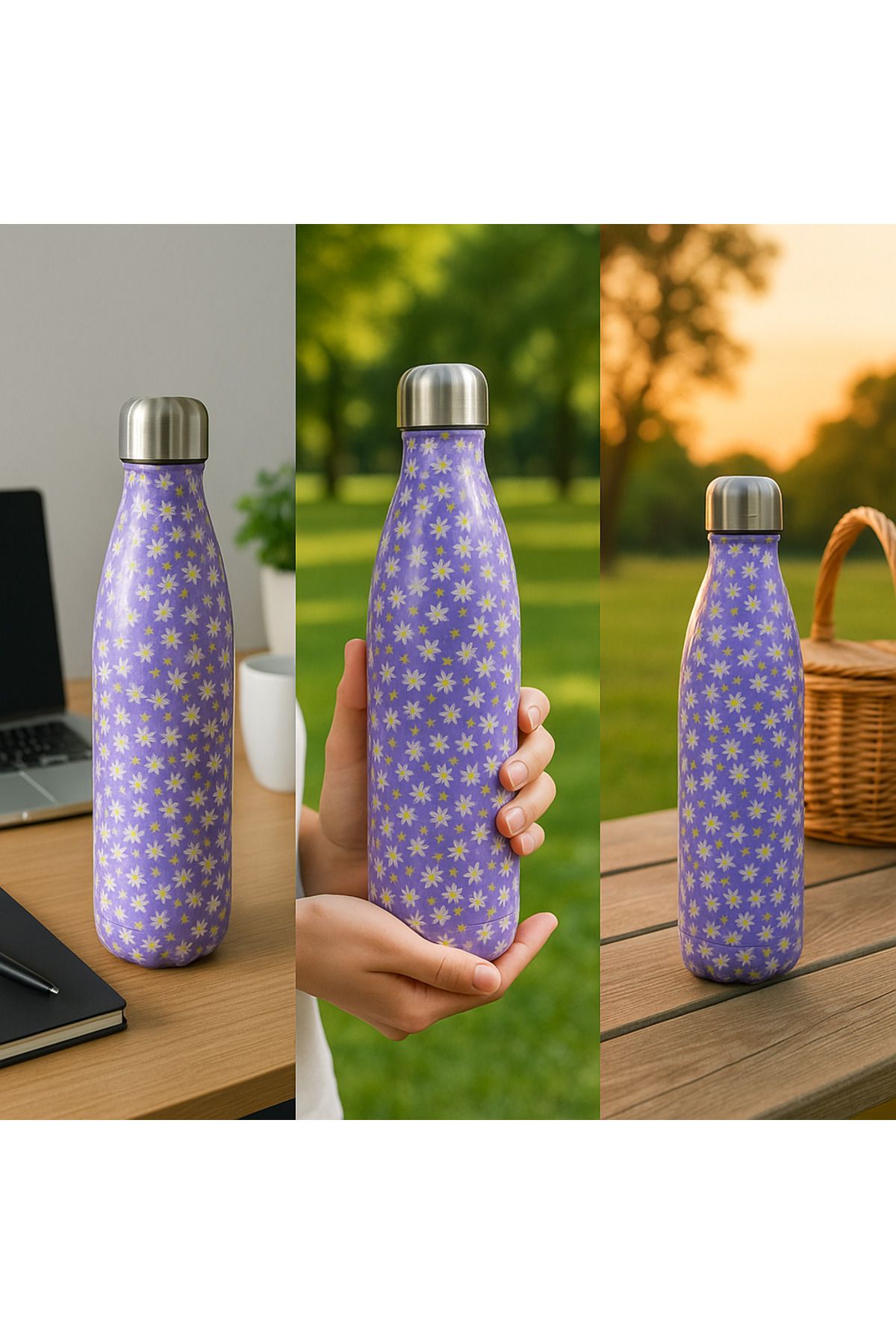 Tantitoni 750 ML Lila Papatya Lady Termos – Baharın Zarafeti