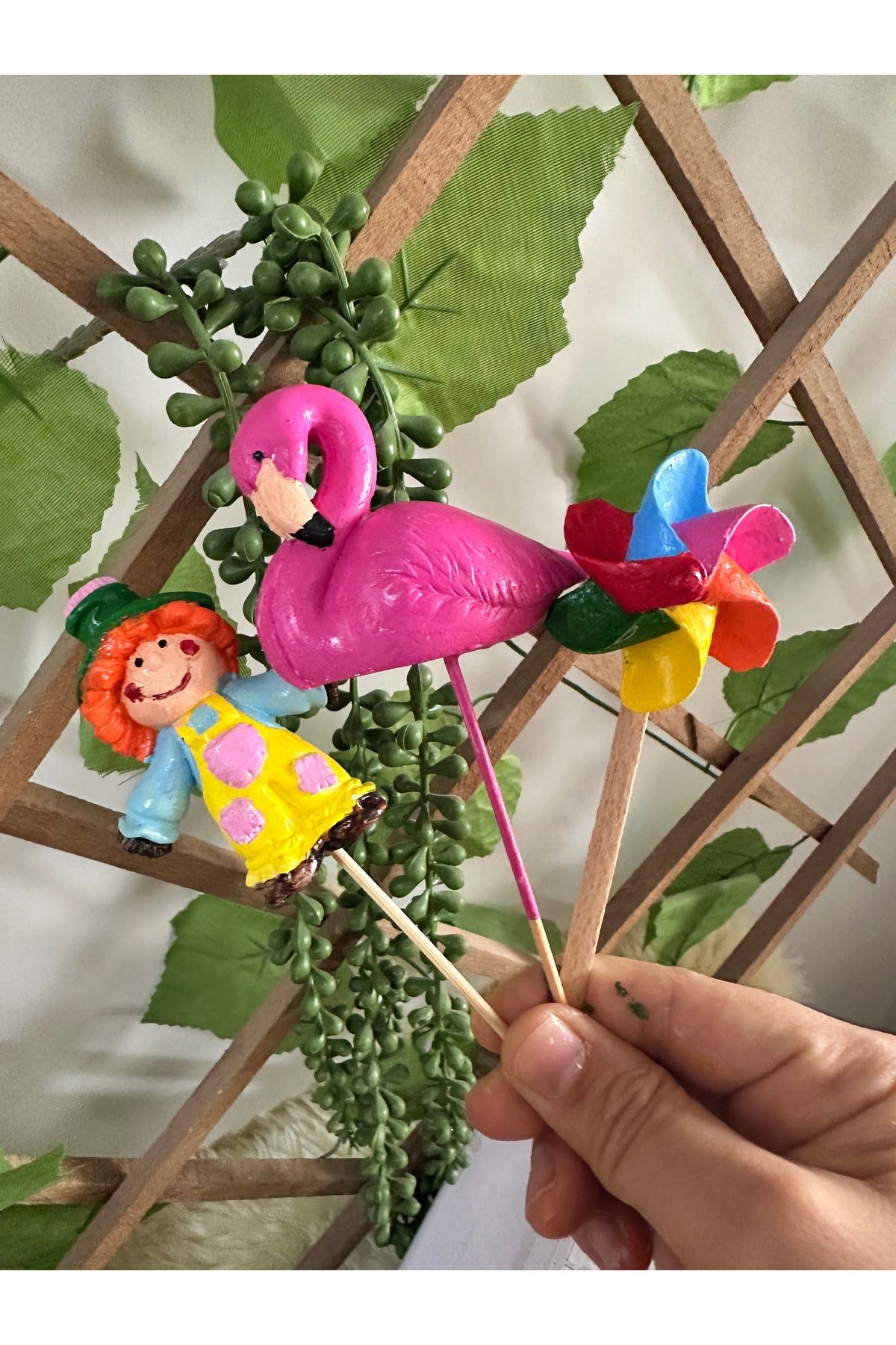 evdeki atölyem 3’lü rüzgar gülü ,flamingo,palyaço/el yapımı