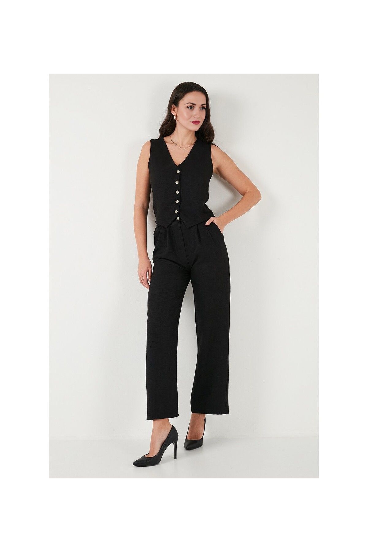 Parkur Regular Fit Bol Paça Pantolon Yelekli Takım