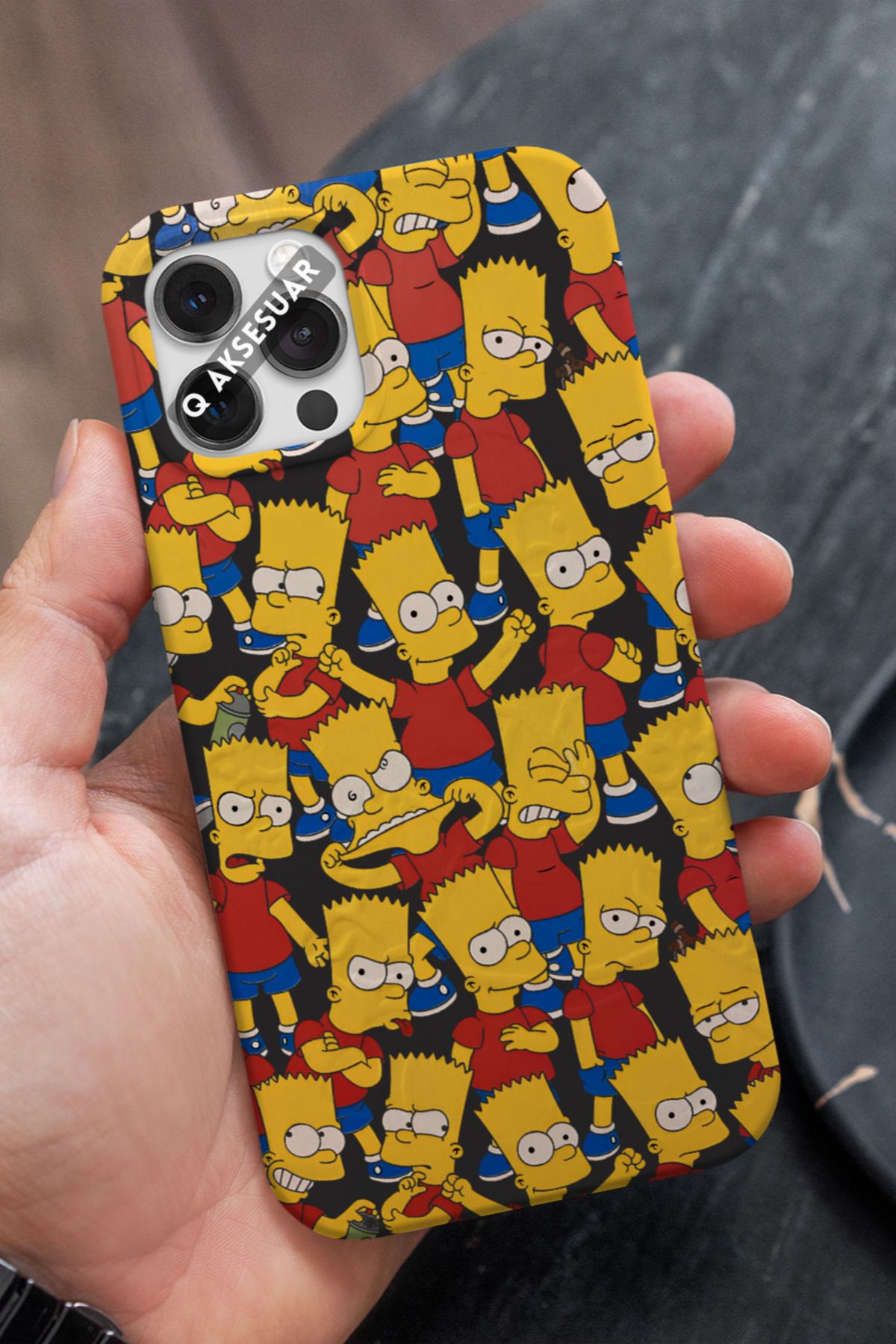 Q Aksesuar Samsung Galaxy Note 8 Uyumlu Bart Simpson Tasarımlı Premium Telefon Kılıfı
