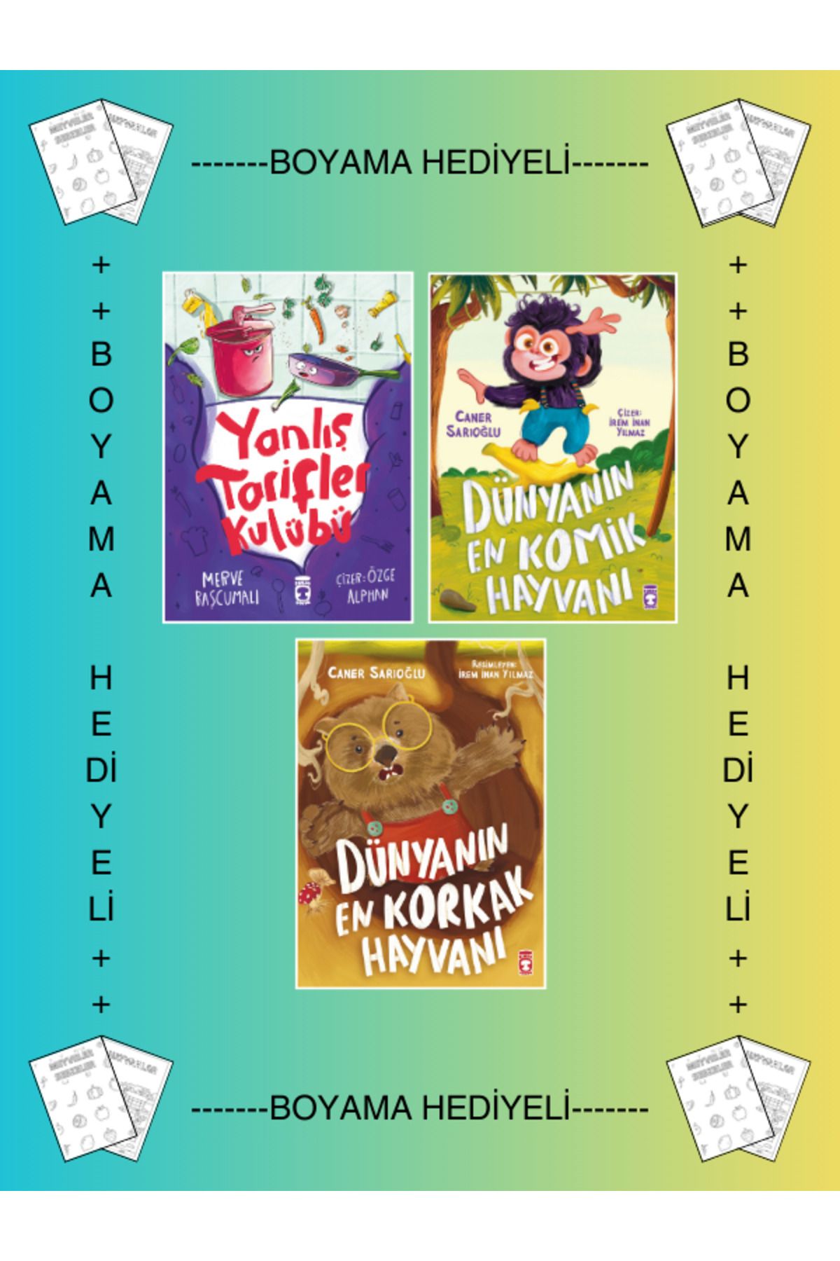 Timaş Çocuk Boyamalı - Yanlış Tarifler Kulübü - Dünyanın En Komik Hayvanı - Dünyanın En Korkak Hayvanı
