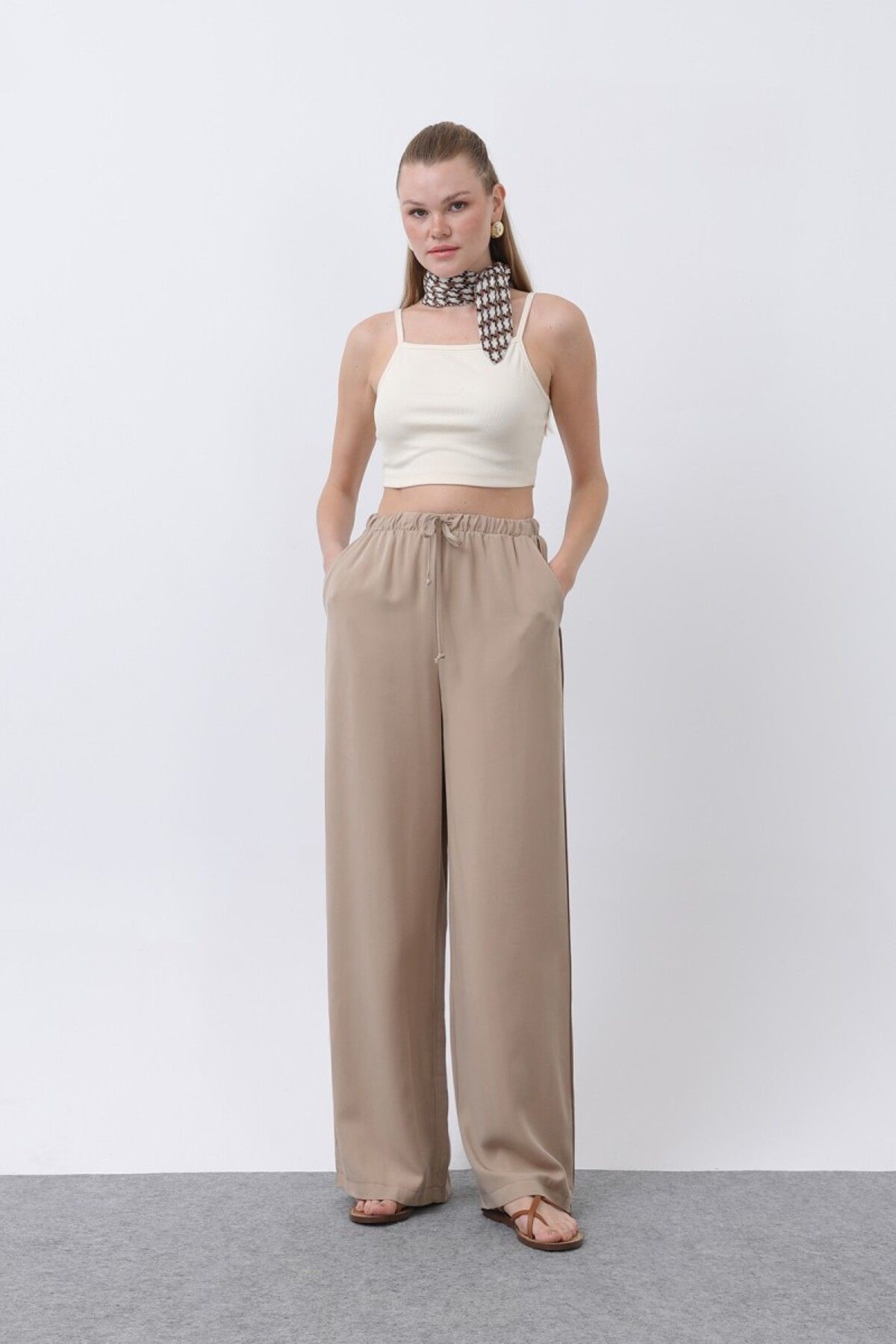 Soul Kadın Bel Lastikli Yanları Biyeli Pantolon - 32231PNT