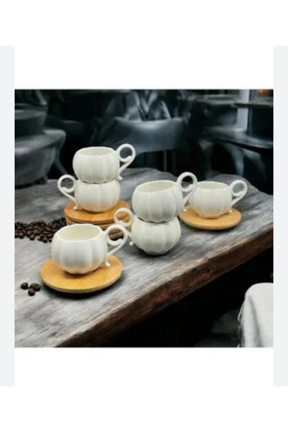 ARCET 6 Kişilk Bambu Tabak Fincan Takımı