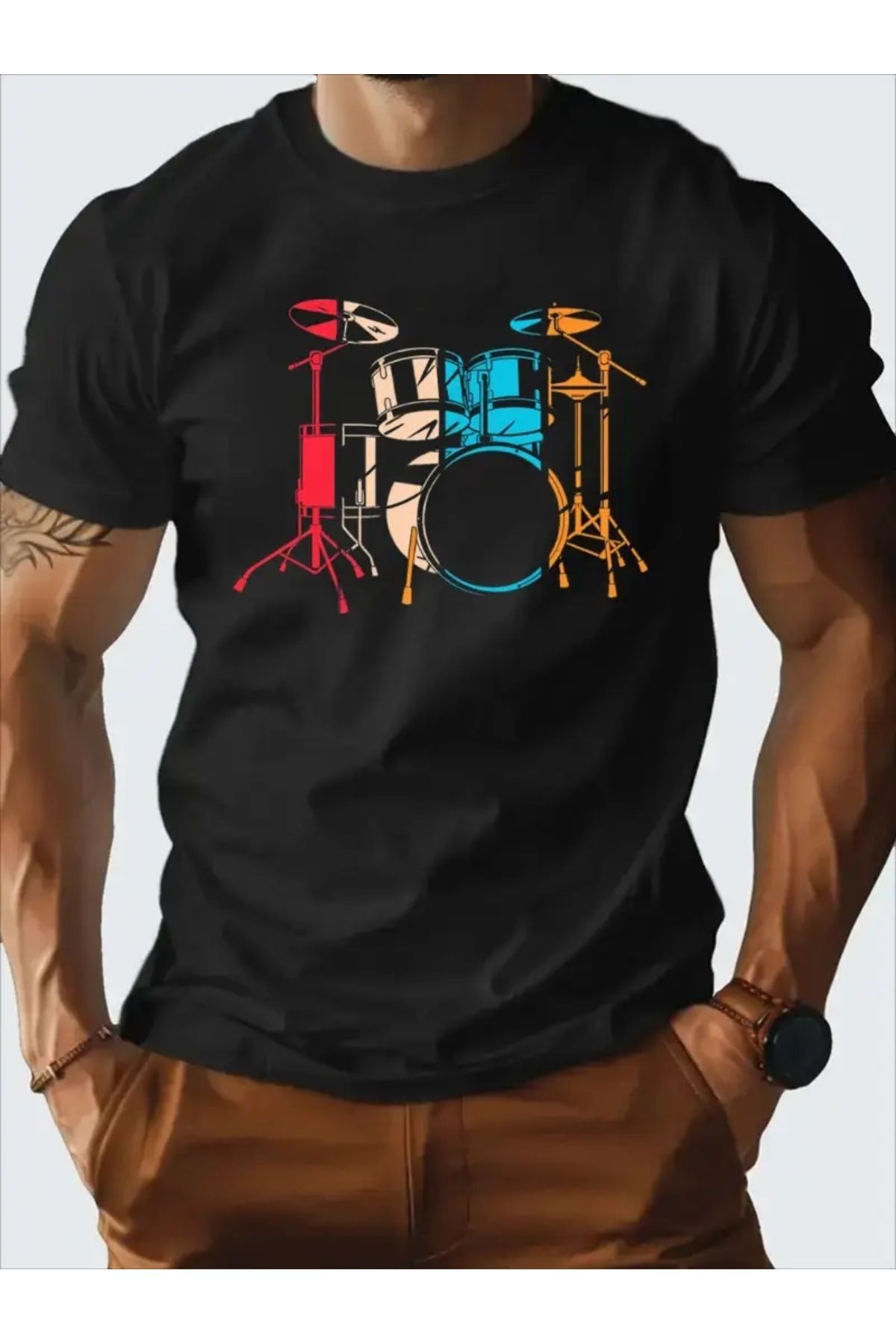 qubo sportswear & company qubo Unisex Oversize Baskılı Pamuklu Bisiklet Yaka Kısa Kollu SİYAH T-shirt