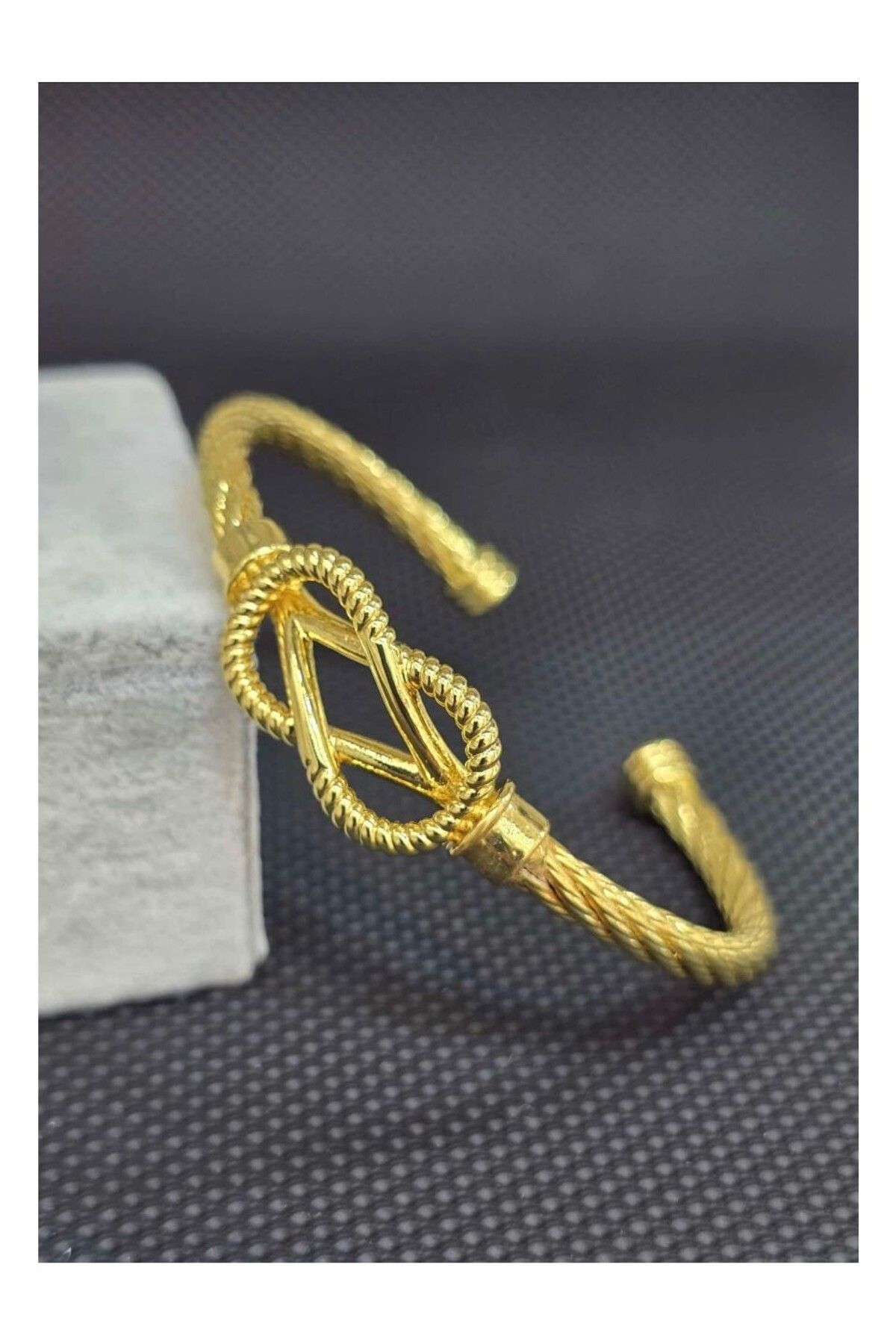 Vipfoni Düğüm Gold Halat Kordon Çelik Bileklik