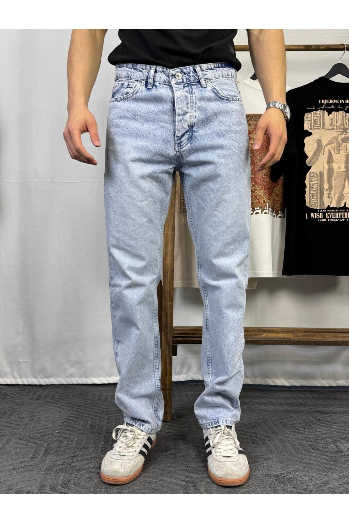 BRAVALDE Kar Yıkamalı Baggy Kot Pantolon BRV337