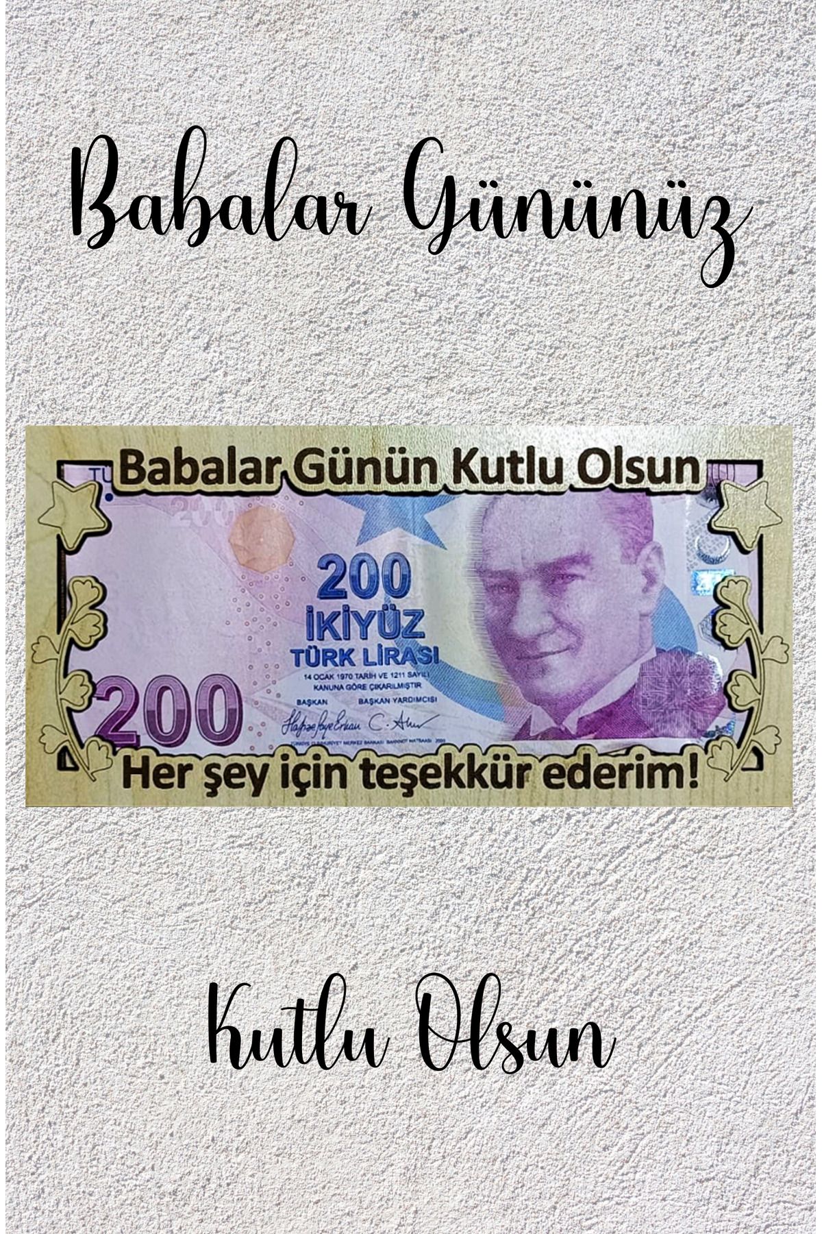 GÜL MZC Babalar Günü Kutlu Olsun Para Çerçevesi