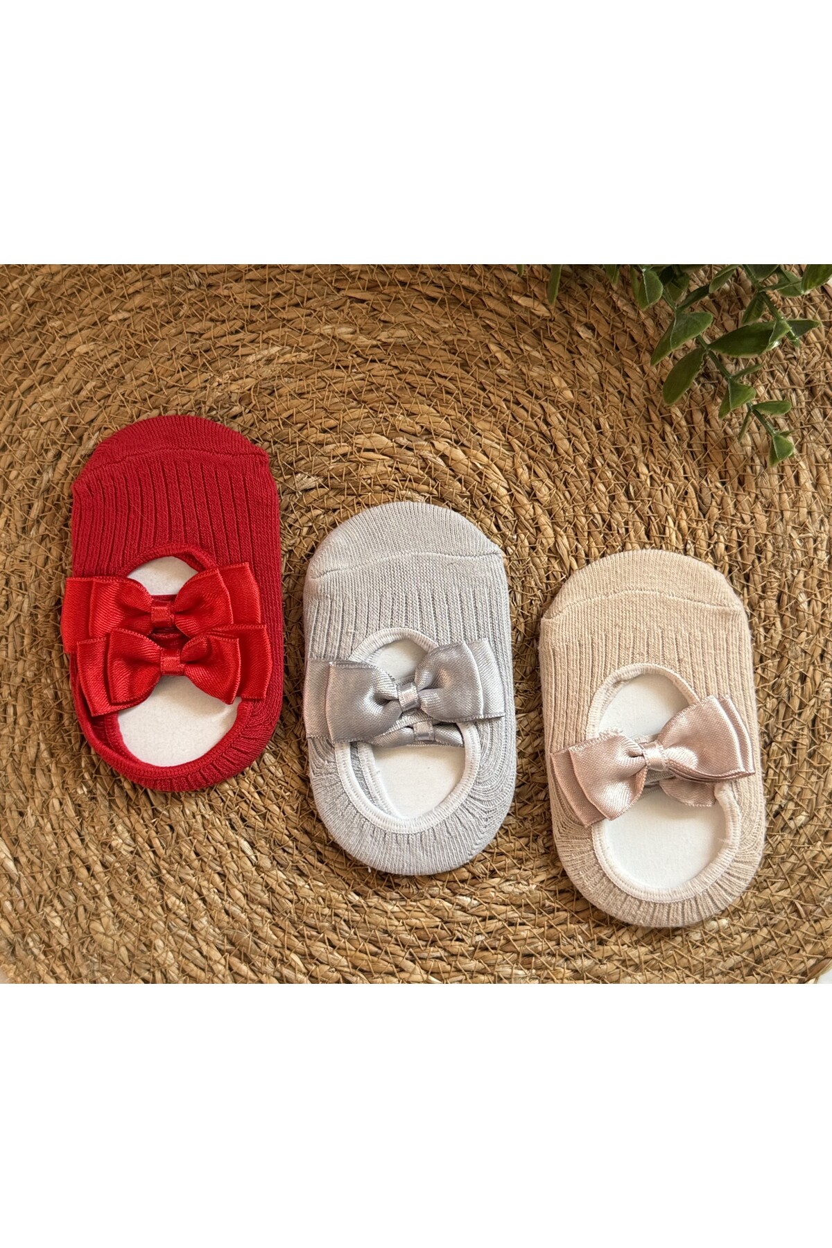 3-Piece Set Baby Girl Socks with Bowtie