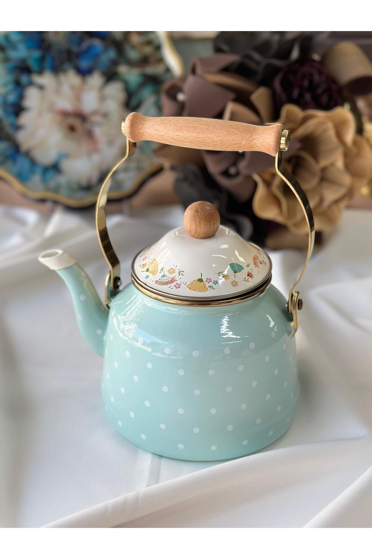 MD MİMOZA DEKOR Emaye Esperanza Kettle