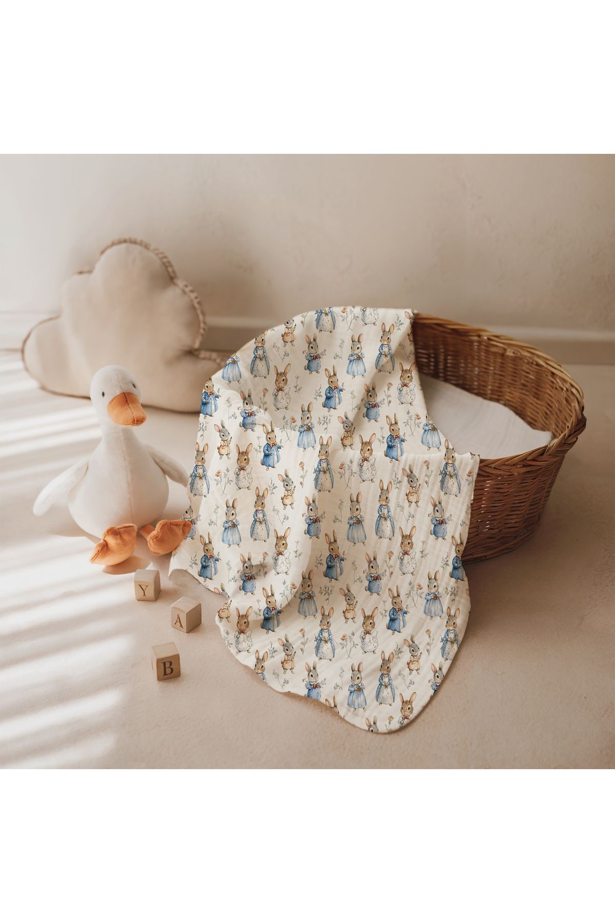 HRS %100 ORGANİK PAMUK ÇİFT KATLI MÜSLİN ÖRTÜ BATTANİYE ÇOCUK BEBEK YENİ DOĞAN 100x100cm