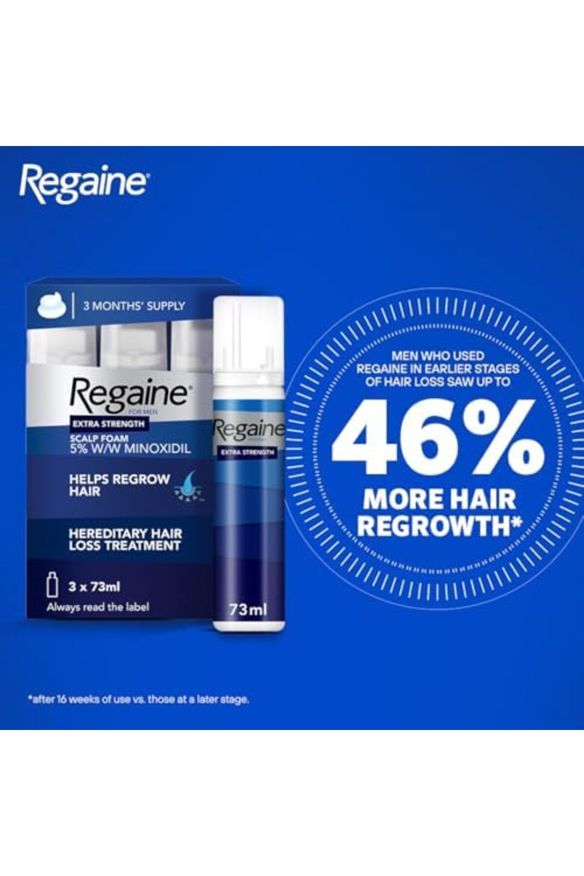 Regaine-Extra Strength Scalp Cutaneous Foam (3x 73 ml), Treatment for Regrowth in Men with 5% Minoxi 6