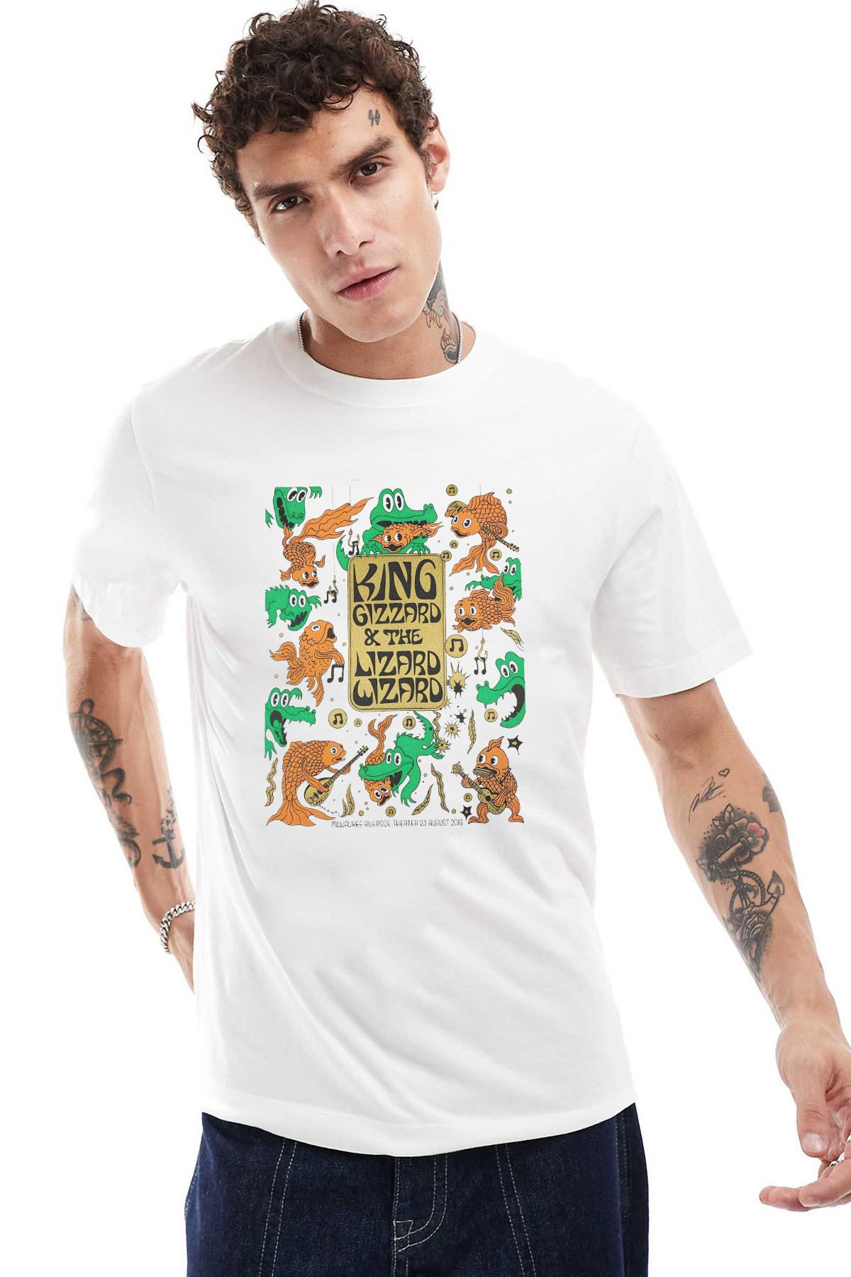 Tee&more. Unisex Regular Fit King Gizzard the Lizard Wizard Baskılı Premium T-shirt