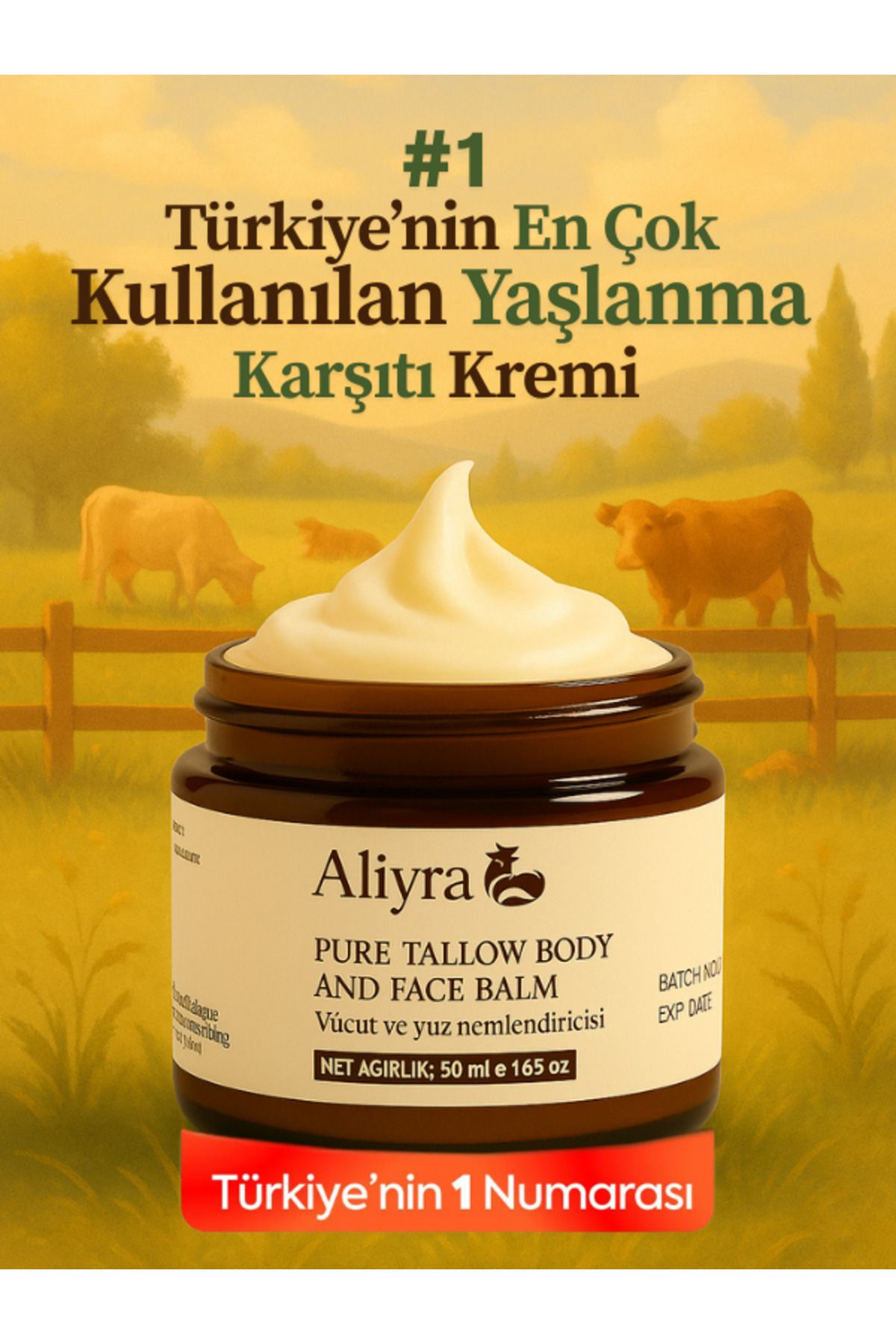 Aliyra Pure Tallow Balm – Doğal Cilt Onarıcı Yağ Bazlı Krem
