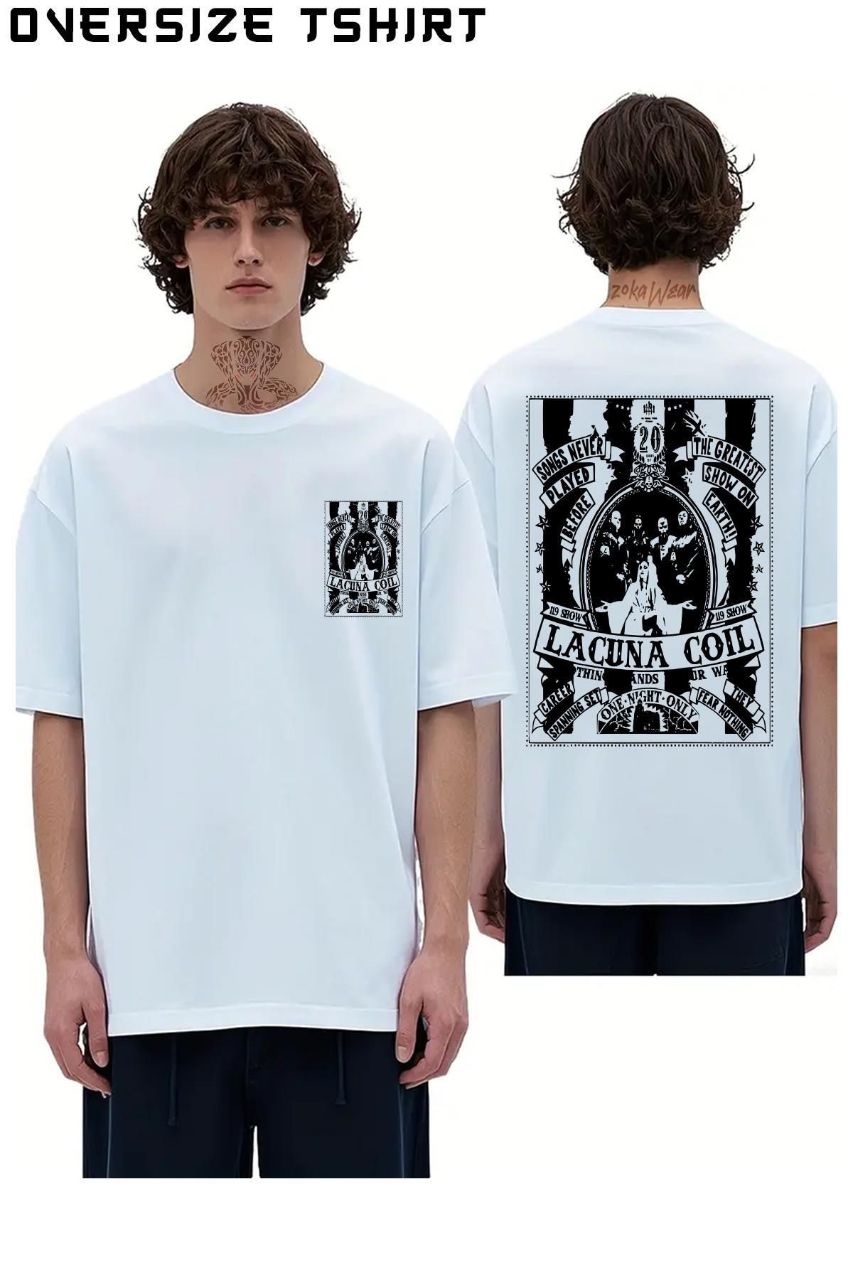 ZOKAWEAR Lacuna-Coil-v2 Sırt Baskılı Oversize Tişört