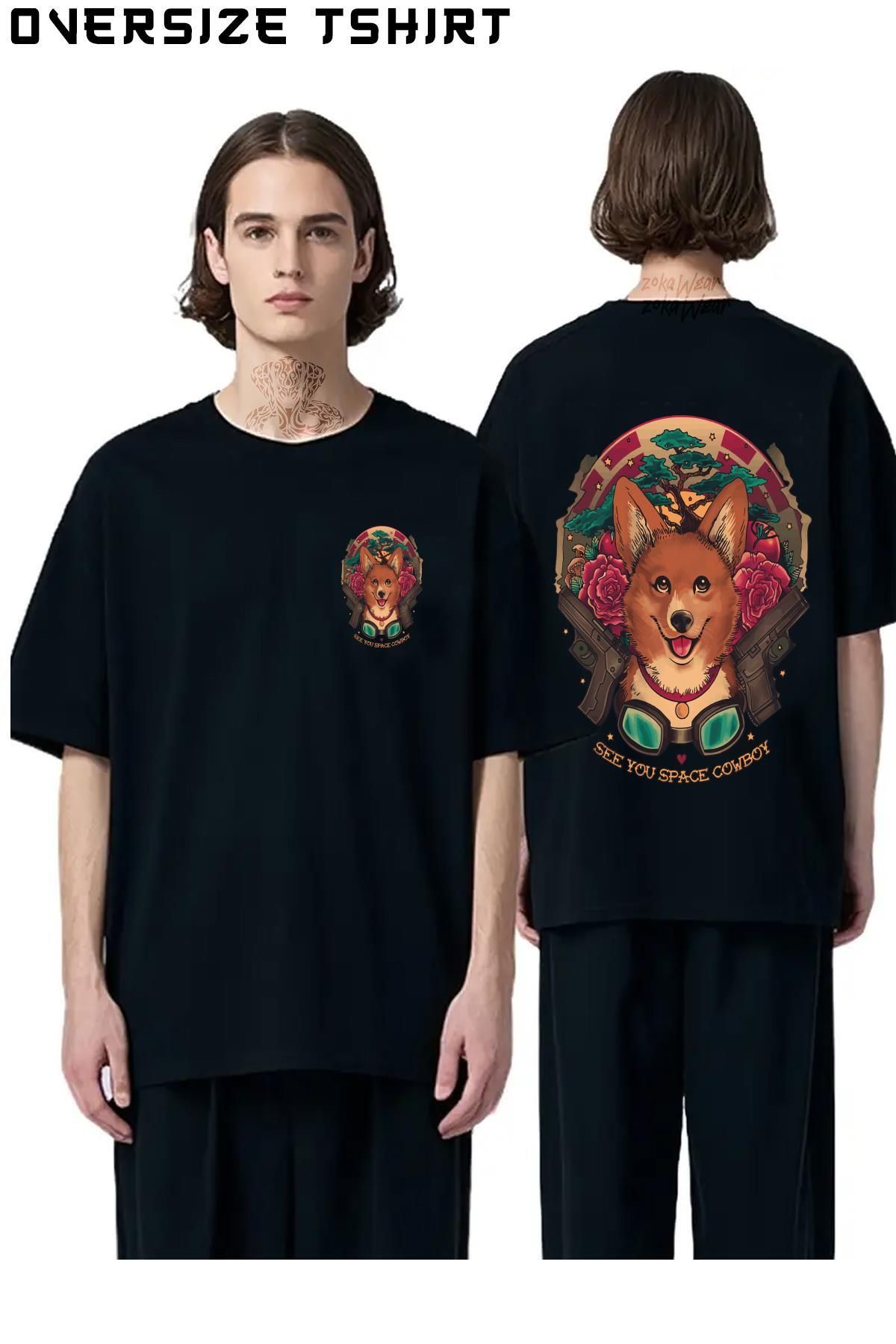ZOKAWEAR cowboy Sırt Baskılı Oversize Tişört