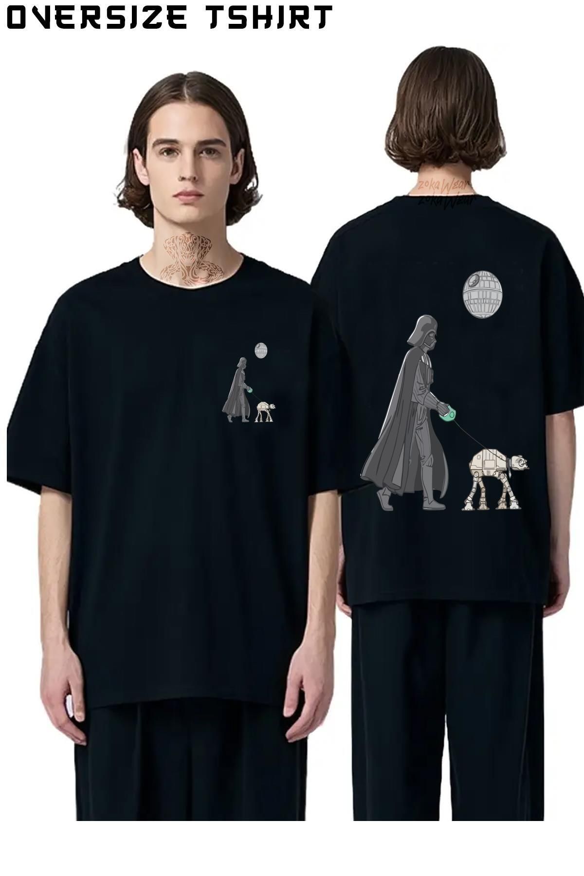 ZOKAWEAR Star-Wars-(dart-Vader)4 Sırt Baskılı Oversize Tişört