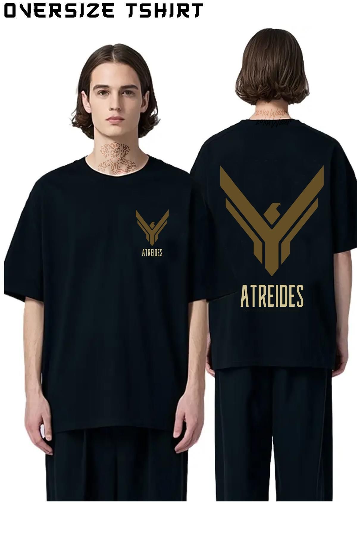 ZOKAWEAR Atreides-House-Art-Design-Dune-(2020-FİLM) Sırt Baskılı Oversize Tişört