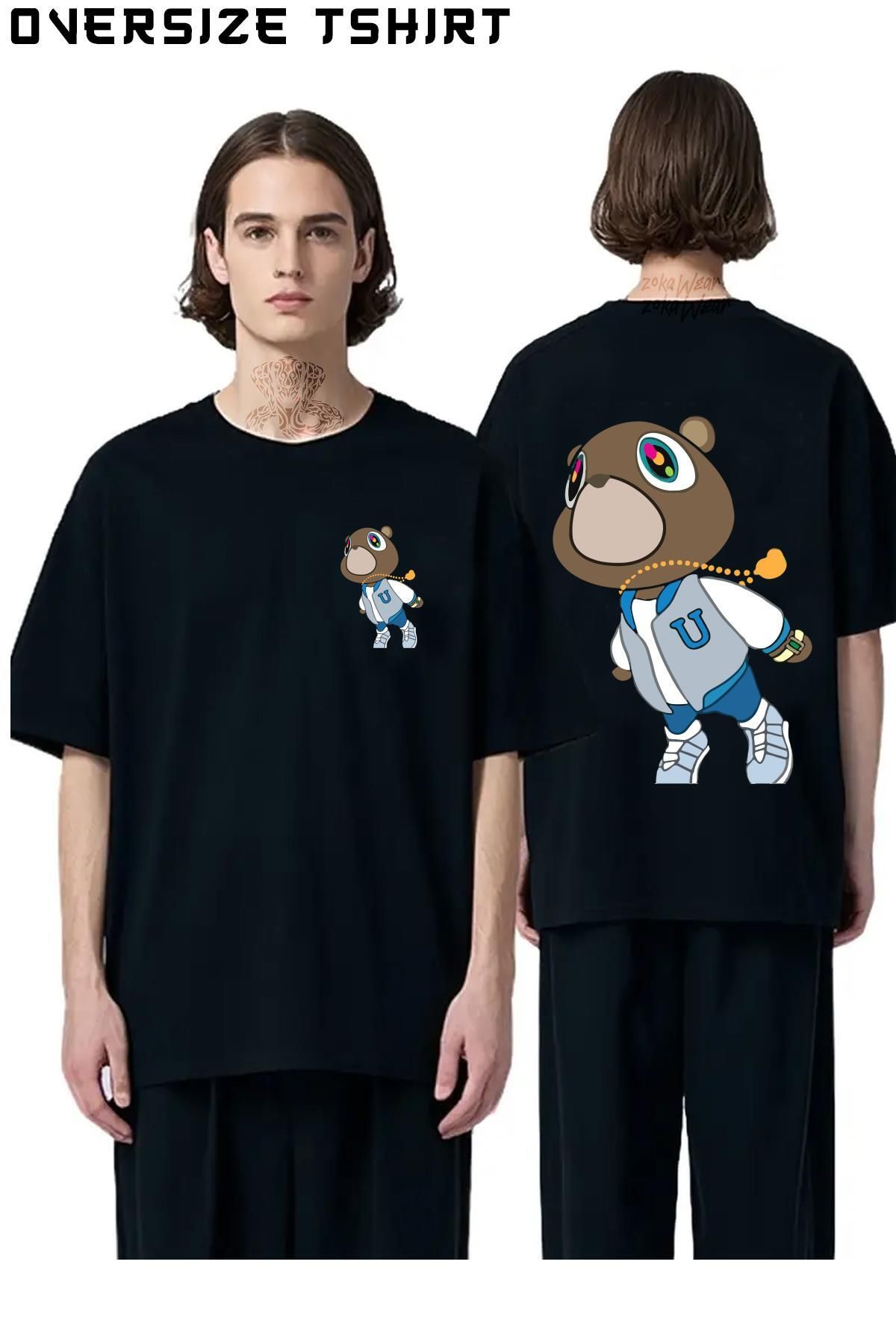 ZOKAWEAR Kanye-West Sırt Baskılı Oversize Tişört