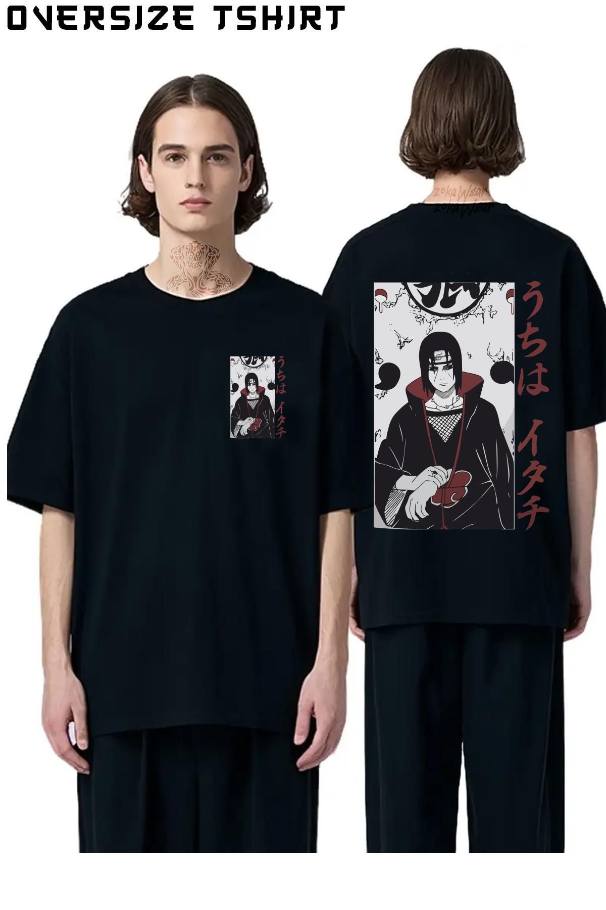 ZOKAWEAR Uchiha-Itachi-Naruto-Özel-v2 Sırt Baskılı Oversize Tişört