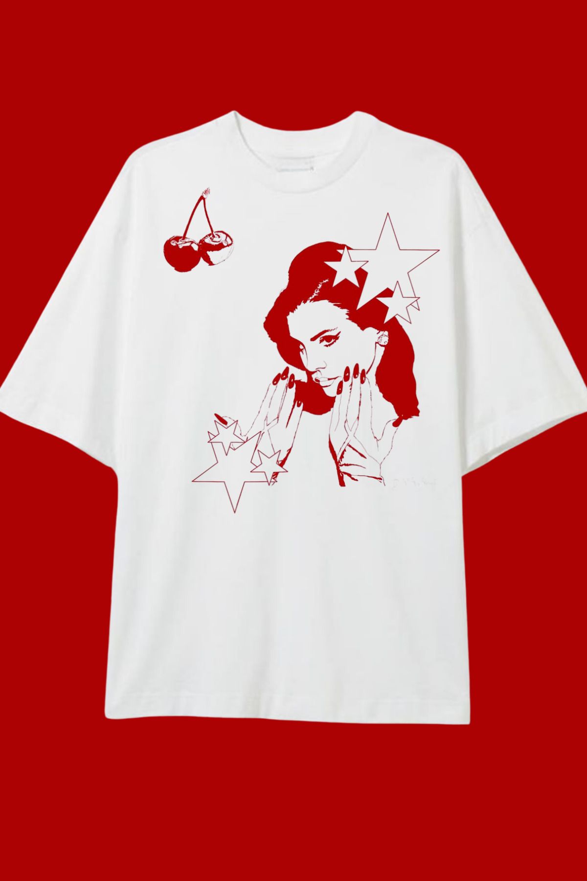 Dupe Design Lana Del Rey Baskılı Oversize T-shirt