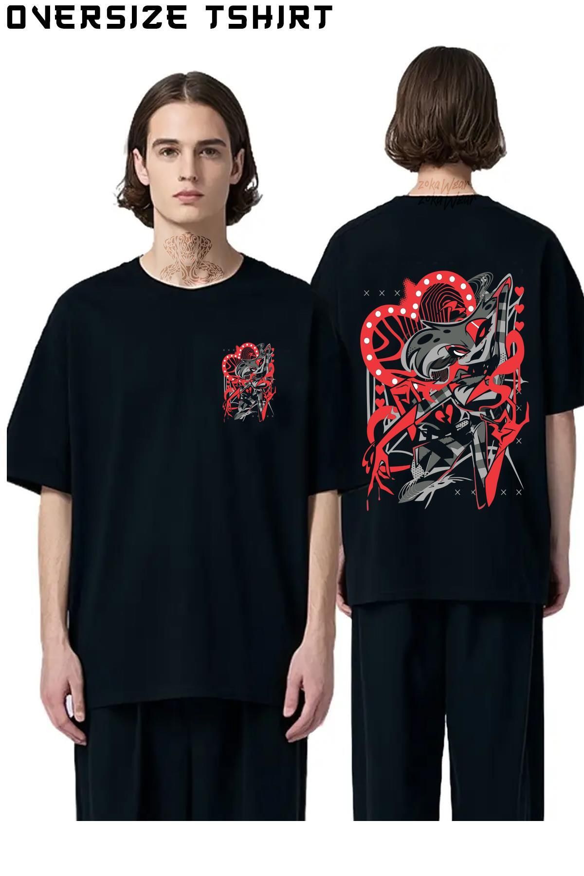 ZOKAWEAR Hazbin-Hotel-Angel-Dust-v3 Sırt Baskılı Oversize Tişört