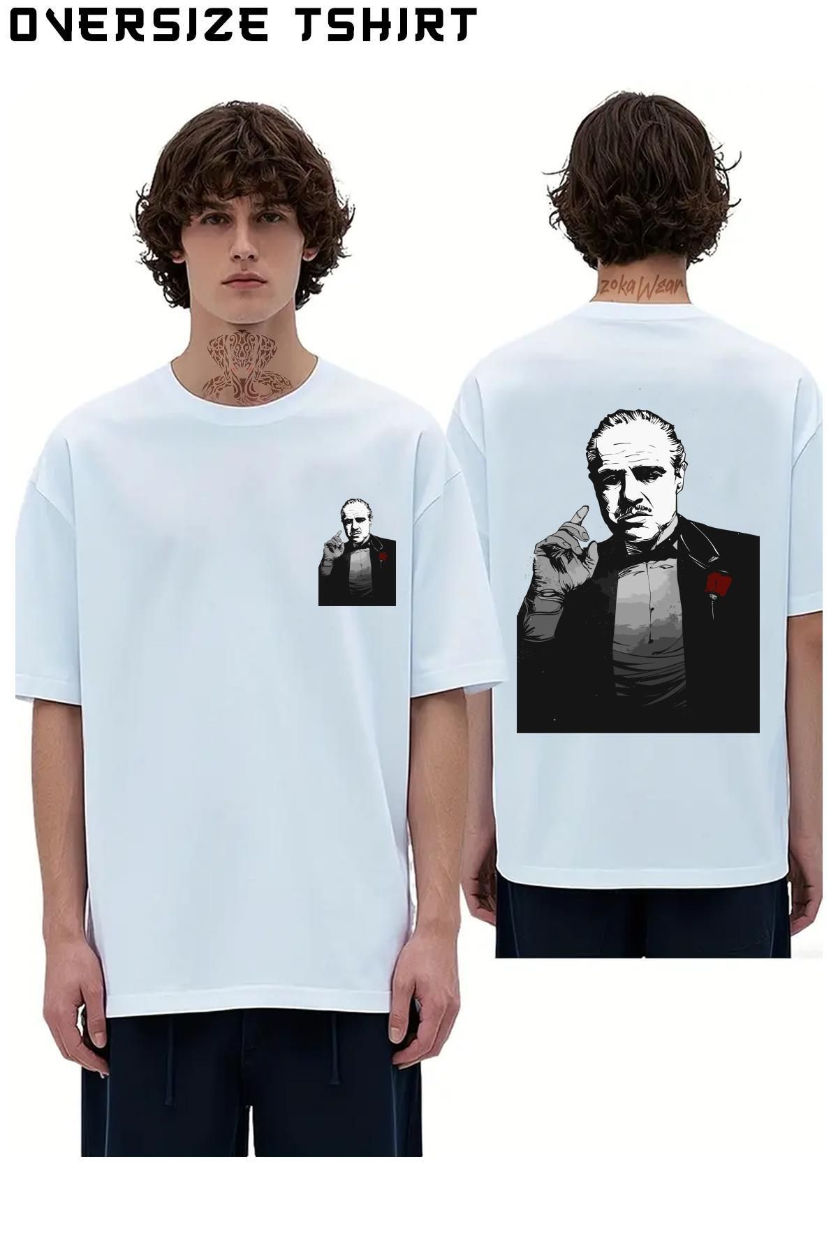 ZOKAWEAR The-Godfather-The-Rule Sırt Baskılı Oversize Tişört