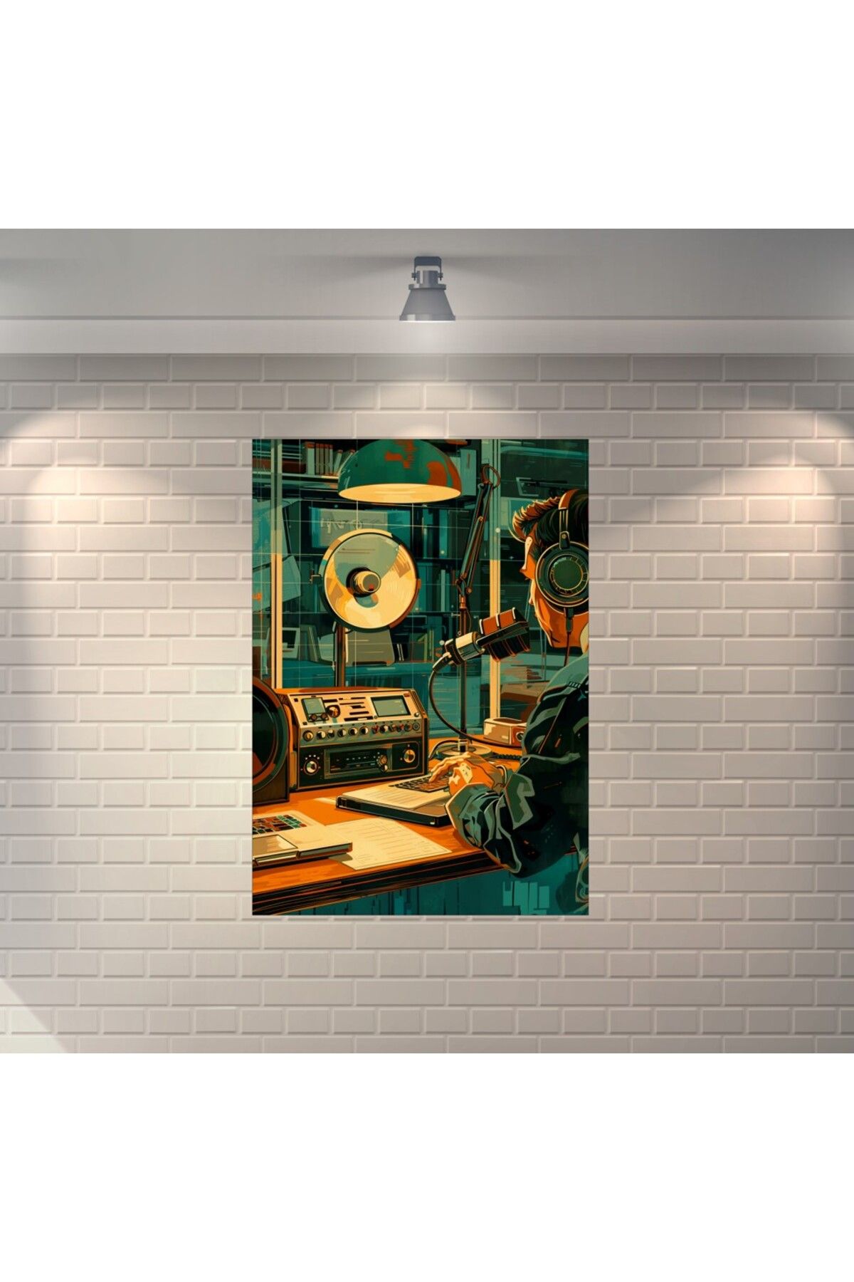 BBO REKLAM Müzik Stüdyosu İllüstrasyon Retro Ahşap Poster