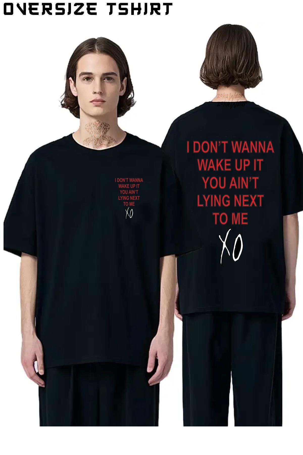 ZOKAWEAR The-Weeknd-Xo Sırt Baskılı Oversize Tişört