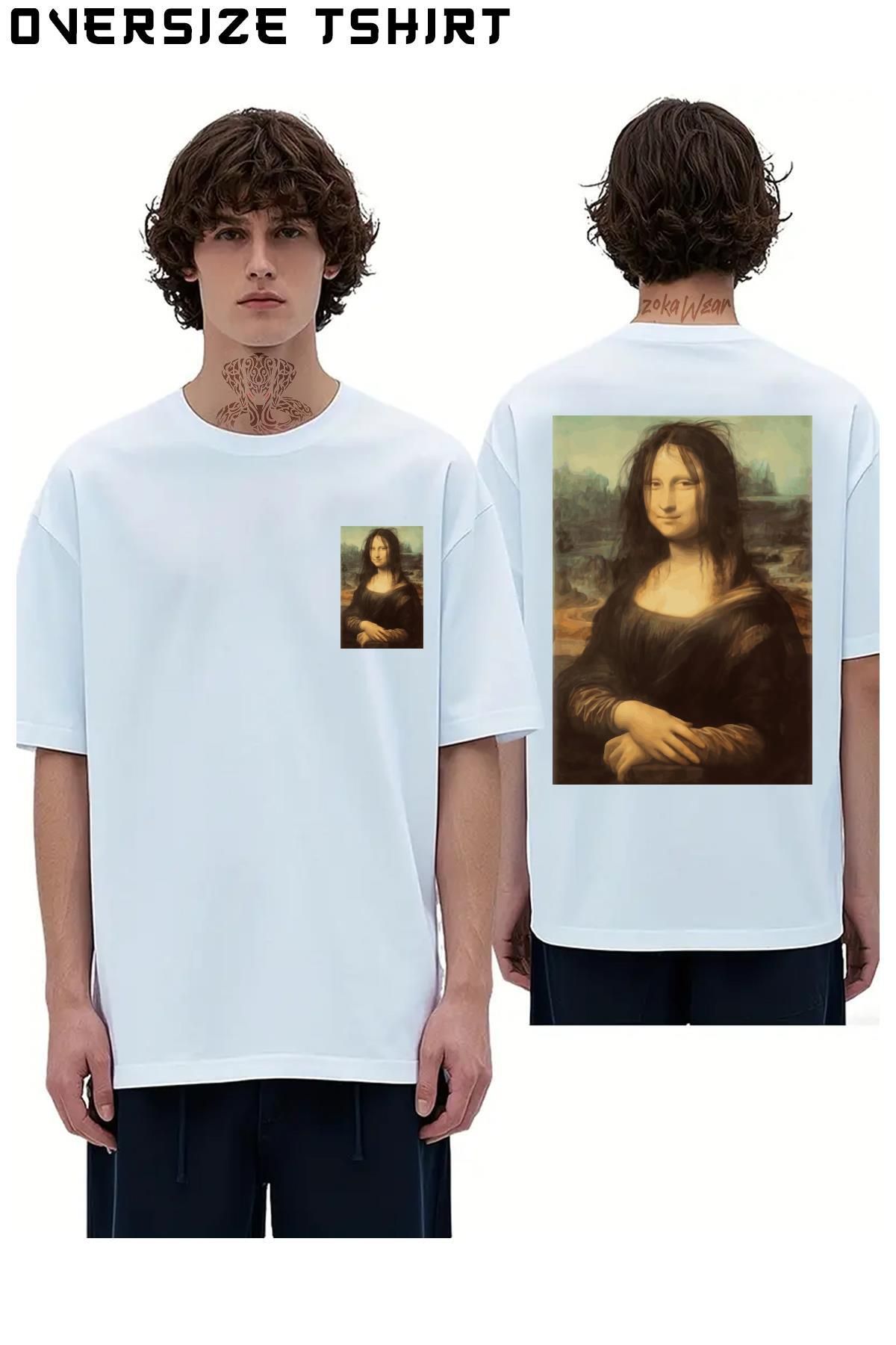 ZOKAWEAR Mona-Lisa-3 Sırt Baskılı Oversize Tişört