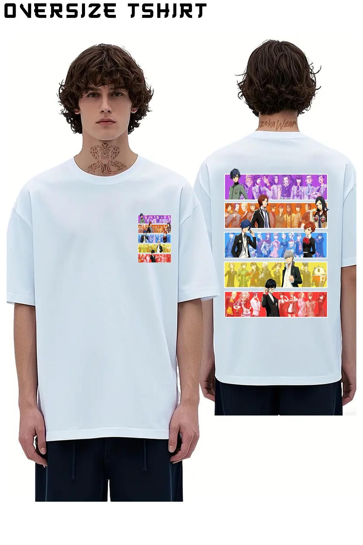 ZOKAWEAR Persona-Series-Characters Sırt Baskılı Oversize Tişört