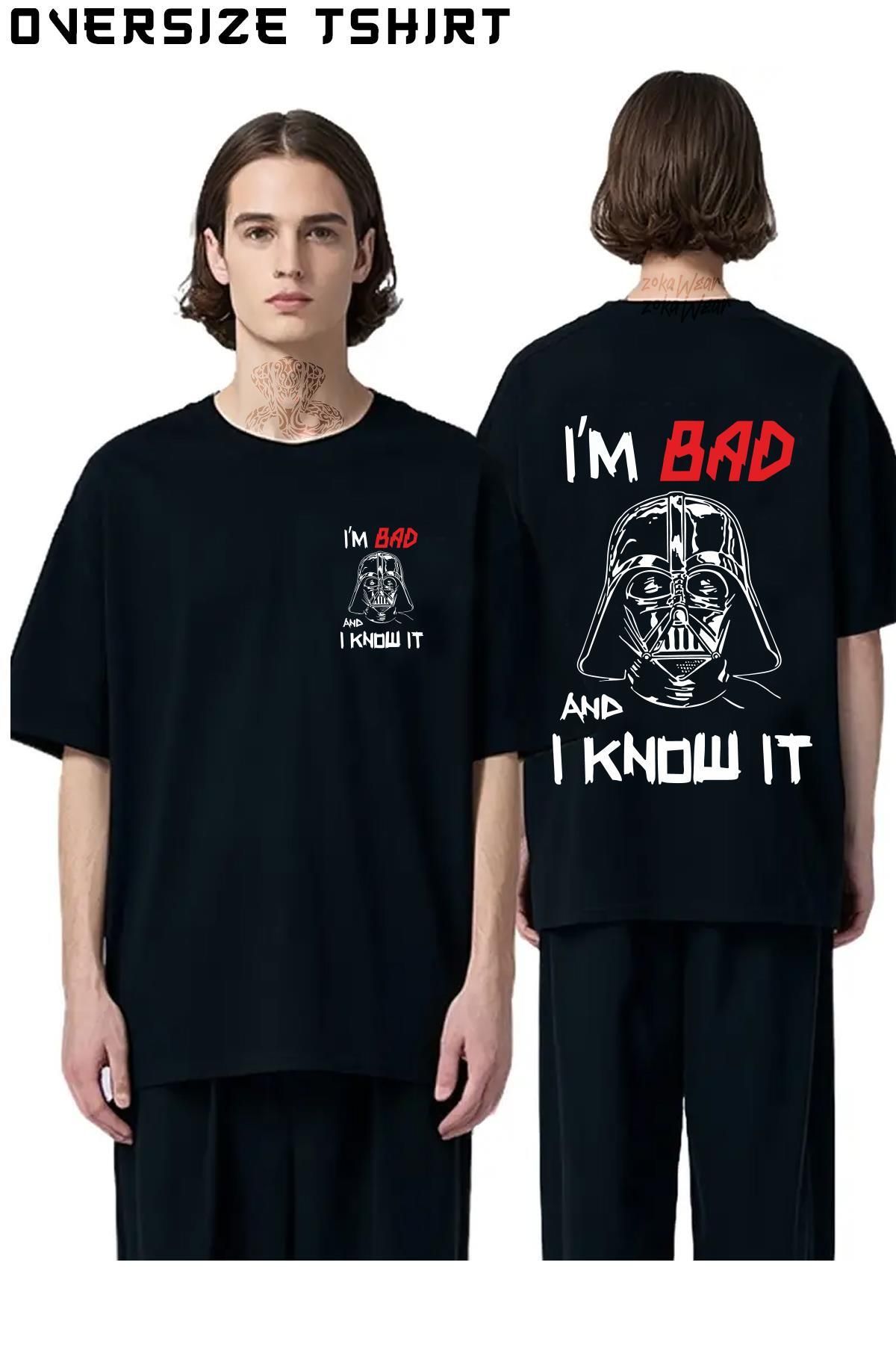 ZOKAWEAR Bad-Darth-Vader Sırt Baskılı Oversize Tişört