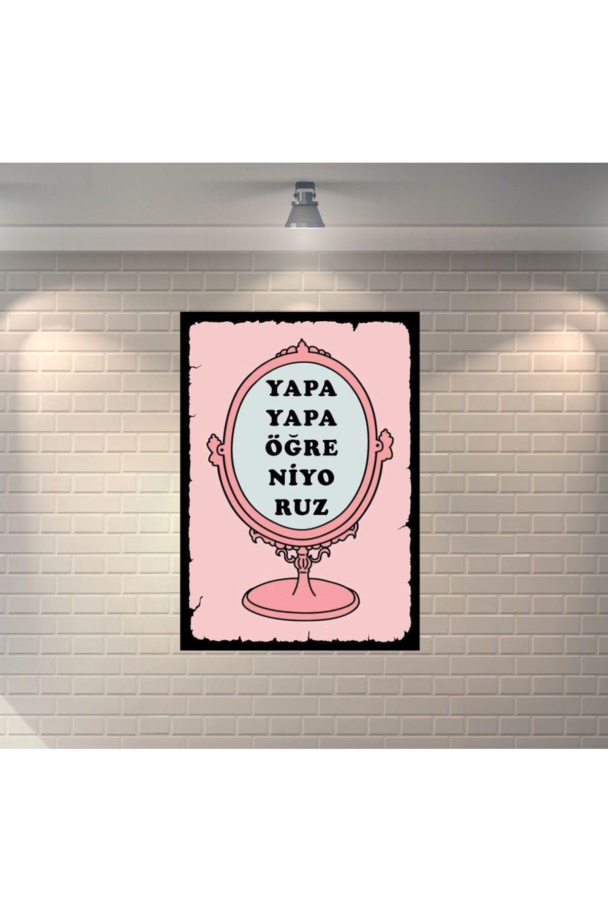 BBO REKLAM Yapa Yapa Öğreniyoruz Ayna Retro Ahşap Poster