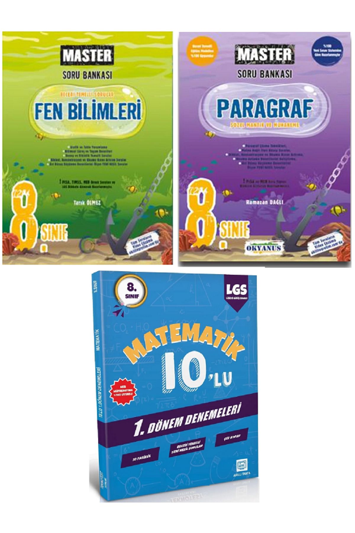 Efsane Yayınları 8.Sınıf Okyanus Master Fen Bilimleri + Paragraf Soru Bankası / 10'Lu Matematik Deneme HEDİYE -3KİTAP