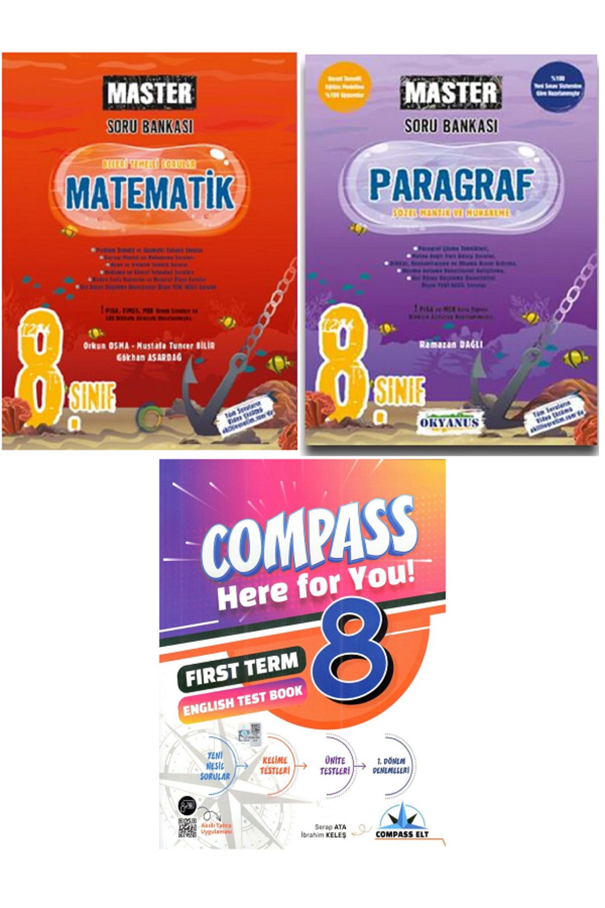 Efsane Yayınları 8.Sınıf Okyanus Master Matematik + Paragraf Soru Bankası / İngilizce Test Book HEDİYE - 3 KİTAP