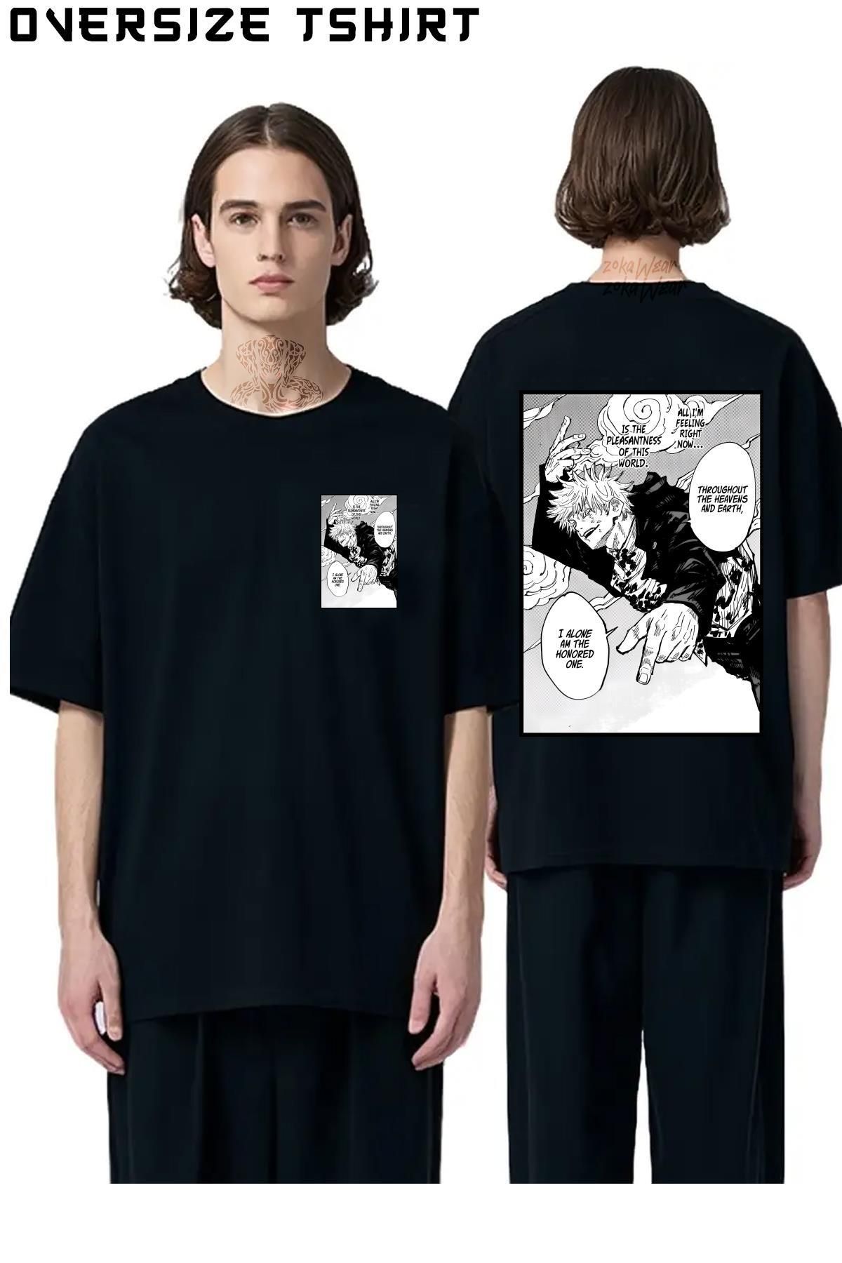 ZOKAWEAR Jujutsu-Kaisen-Toge-Inumaki-Alone Sırt Baskılı Oversize Tişört