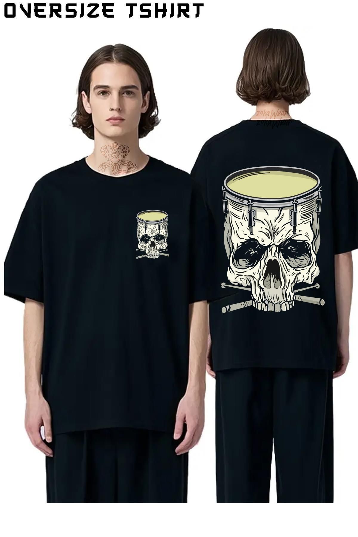 ZOKAWEAR Bateri-v6 Sırt Baskılı Oversize Tişört